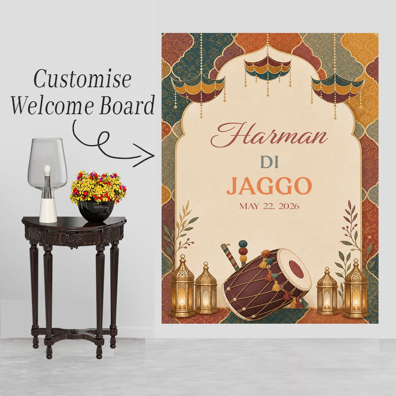 Jaggo Welcome Signage for Punjabi Wedding Decoration