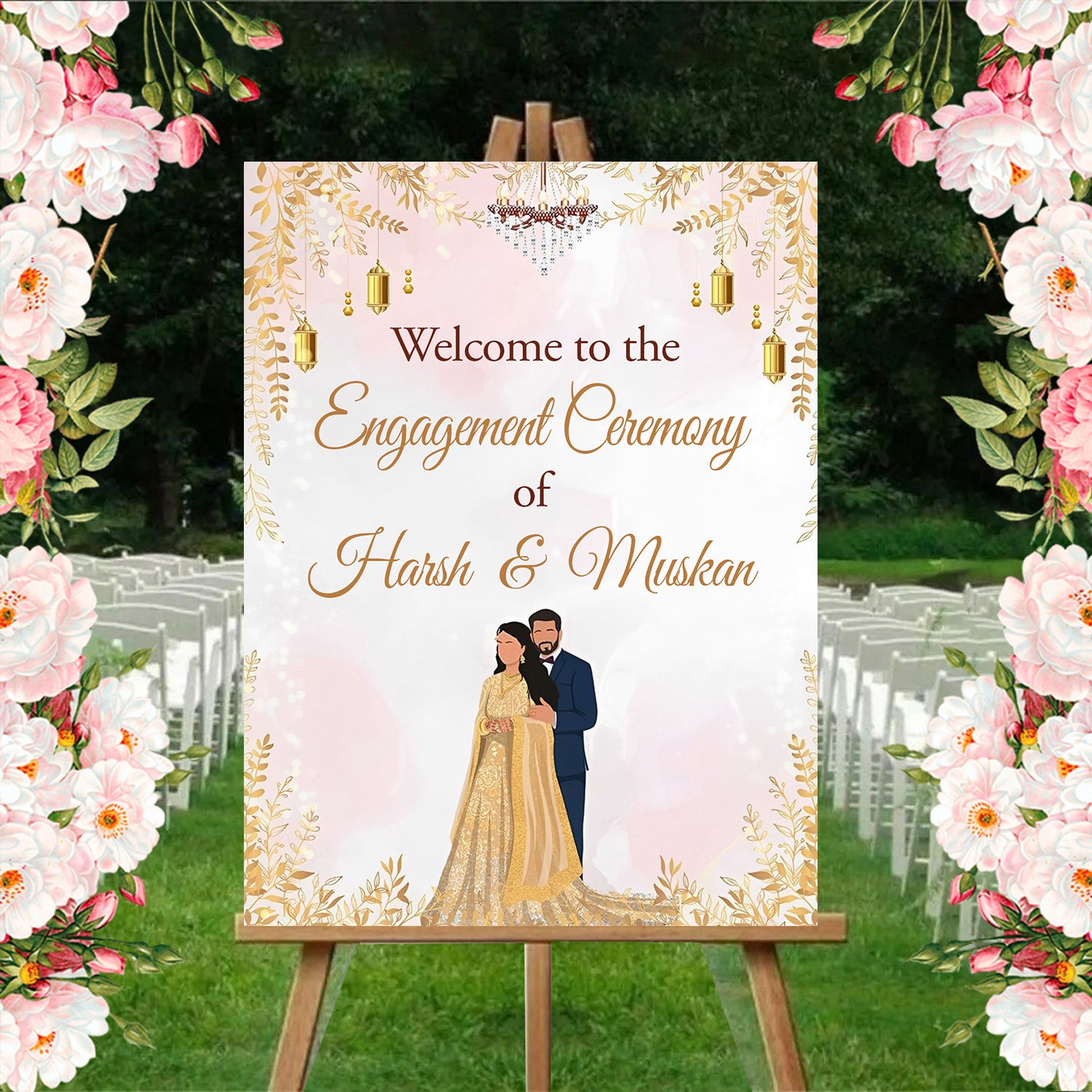 Engagement Party Welcome Board for Decoration