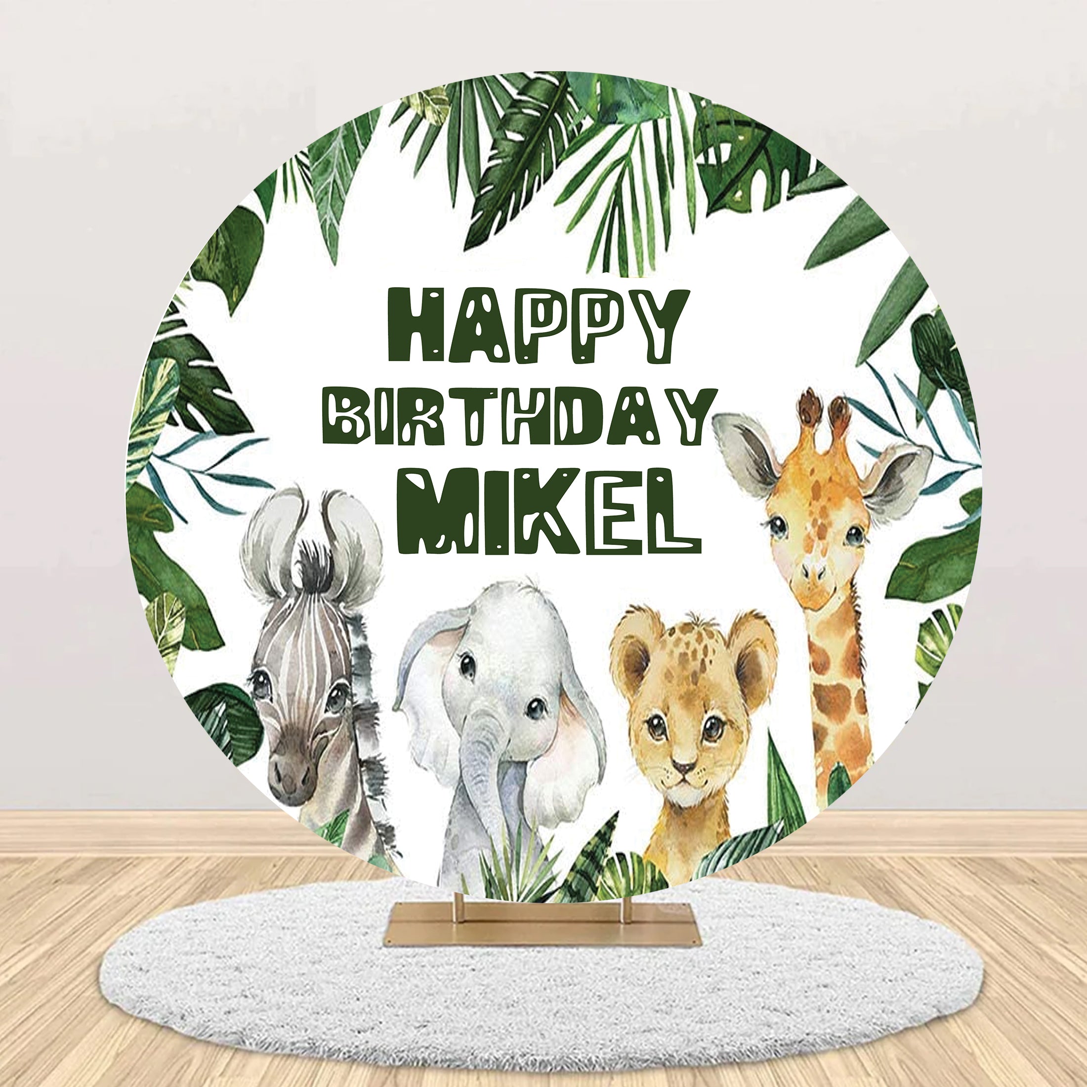 Jungle Safari Theme Birthday Party Round Backdrop