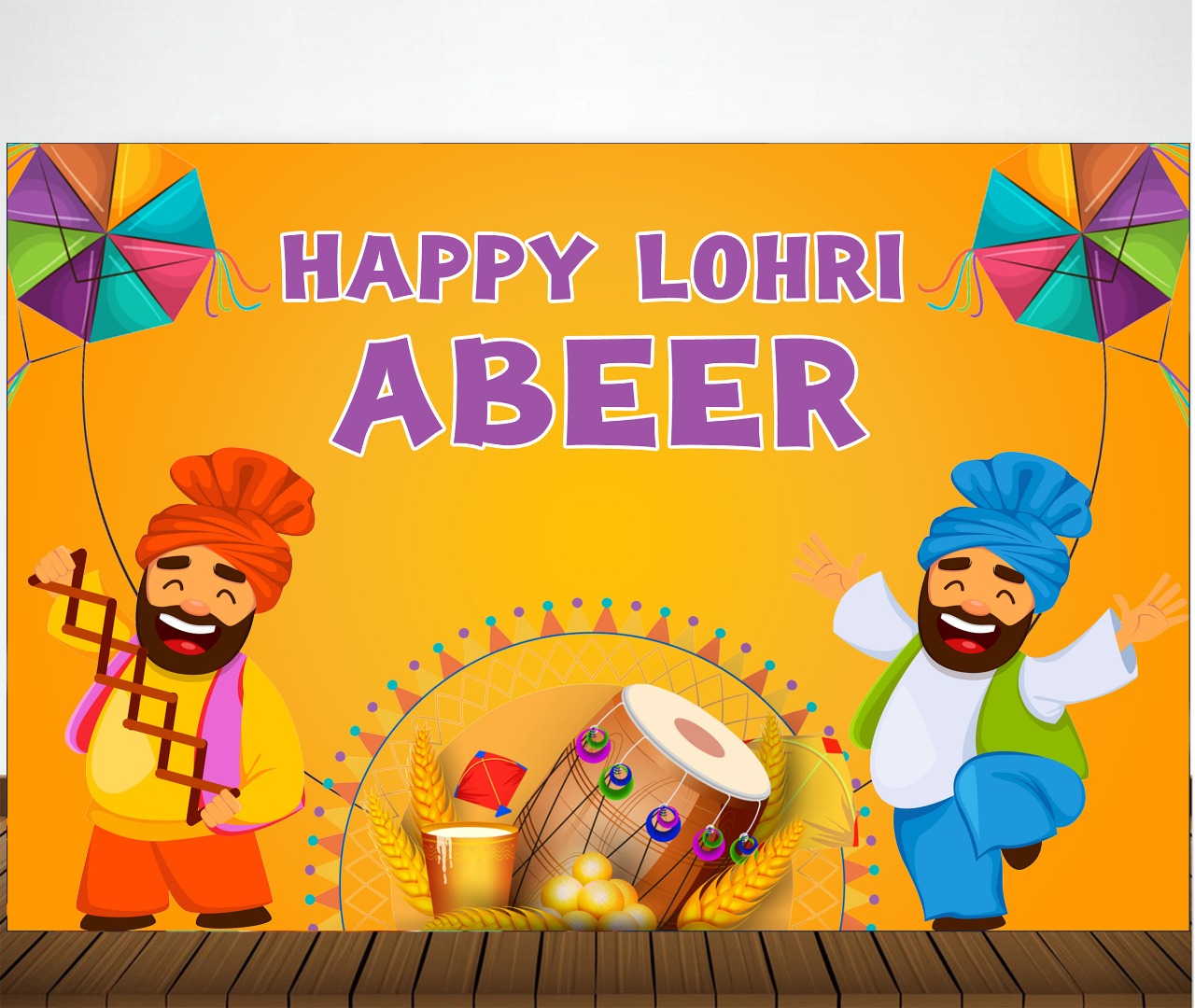 Lohri Party Personalized Backdrop for Decoration