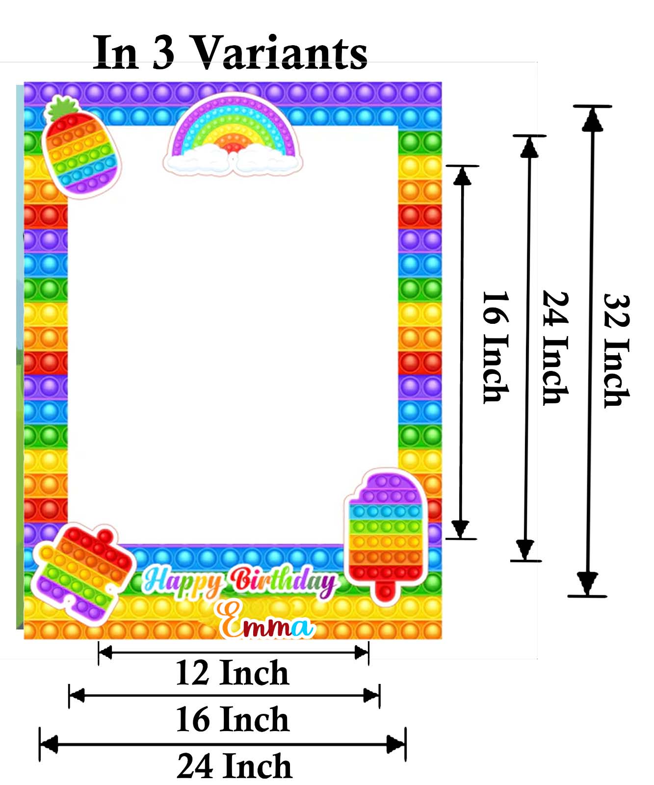 Pop It Birthday Party Selfie Photo Booth Frame