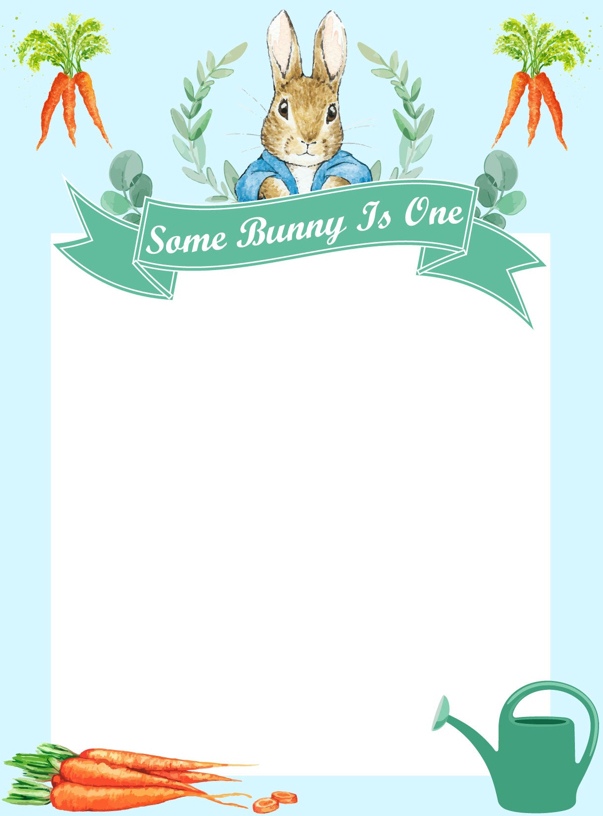 Bunny Birthday Party Selfie Photo Booth Frame & Props