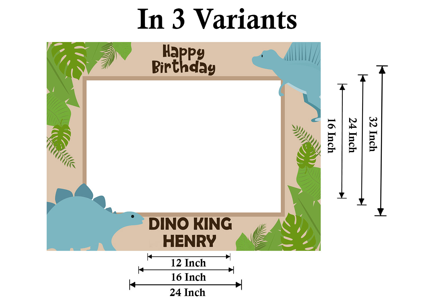 Dinosaur Theme Birthday Party Selfie Photo Booth Frame