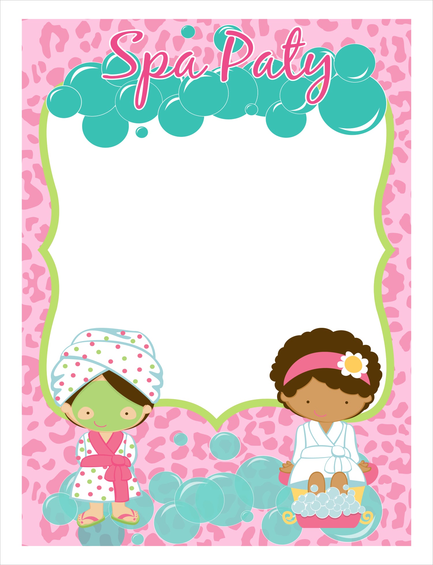 Spa Theme Birthday Party Selfie Photo Booth Frame