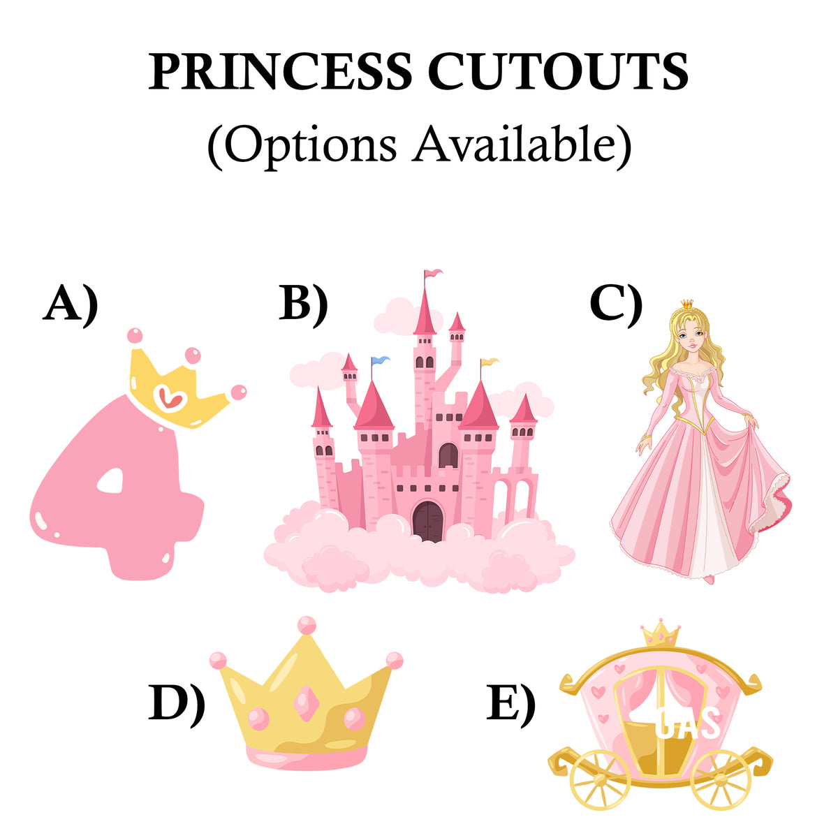 Princess Theme Party Cutouts / Props