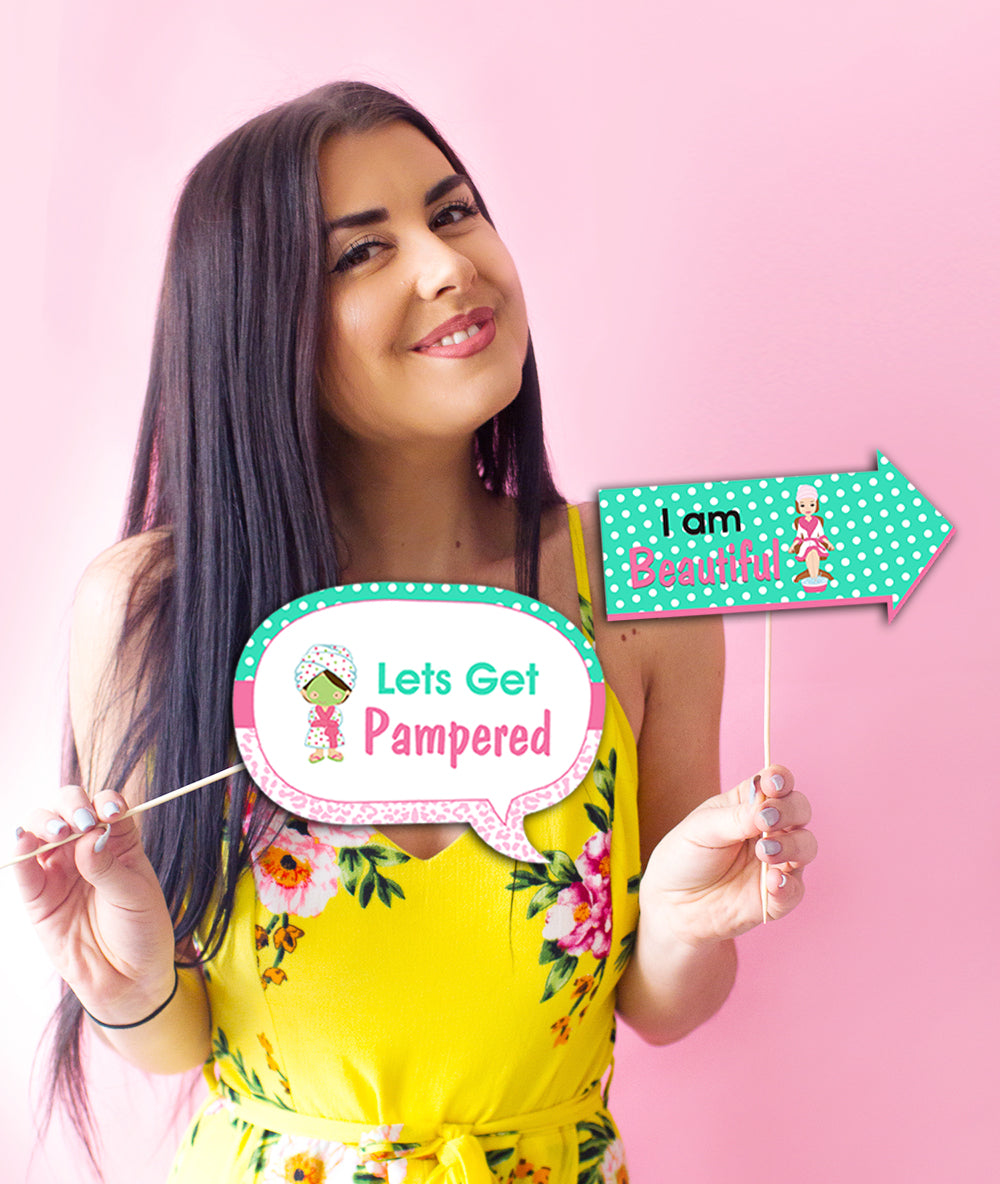 Spa Birthday Party Photo Booth Props Kit