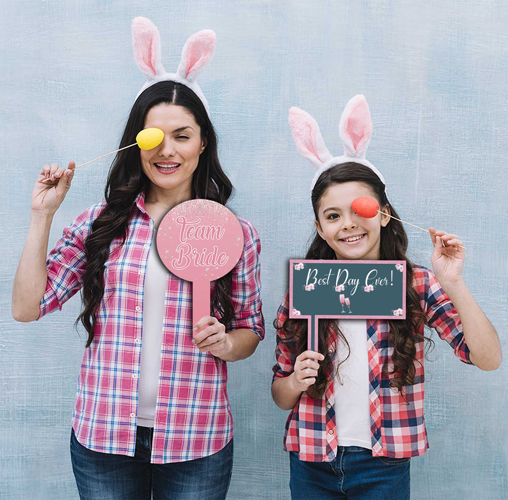 Bride To Be Bridal Party Selfie Photo Booth Frame & Props