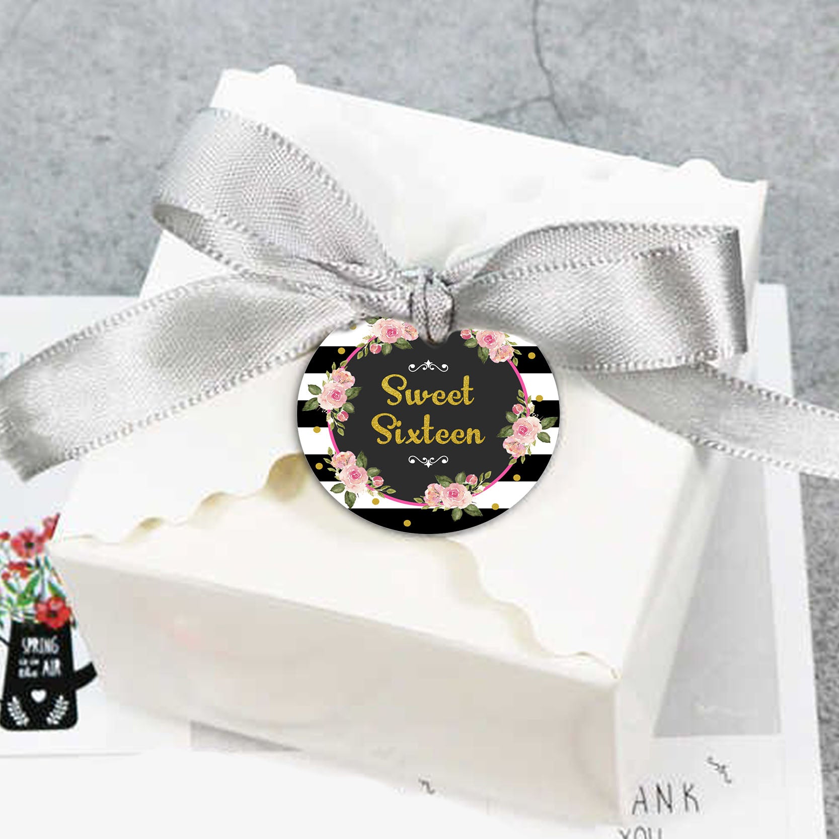 16th Birthday Party Thank You Tags/Return Gift tags
