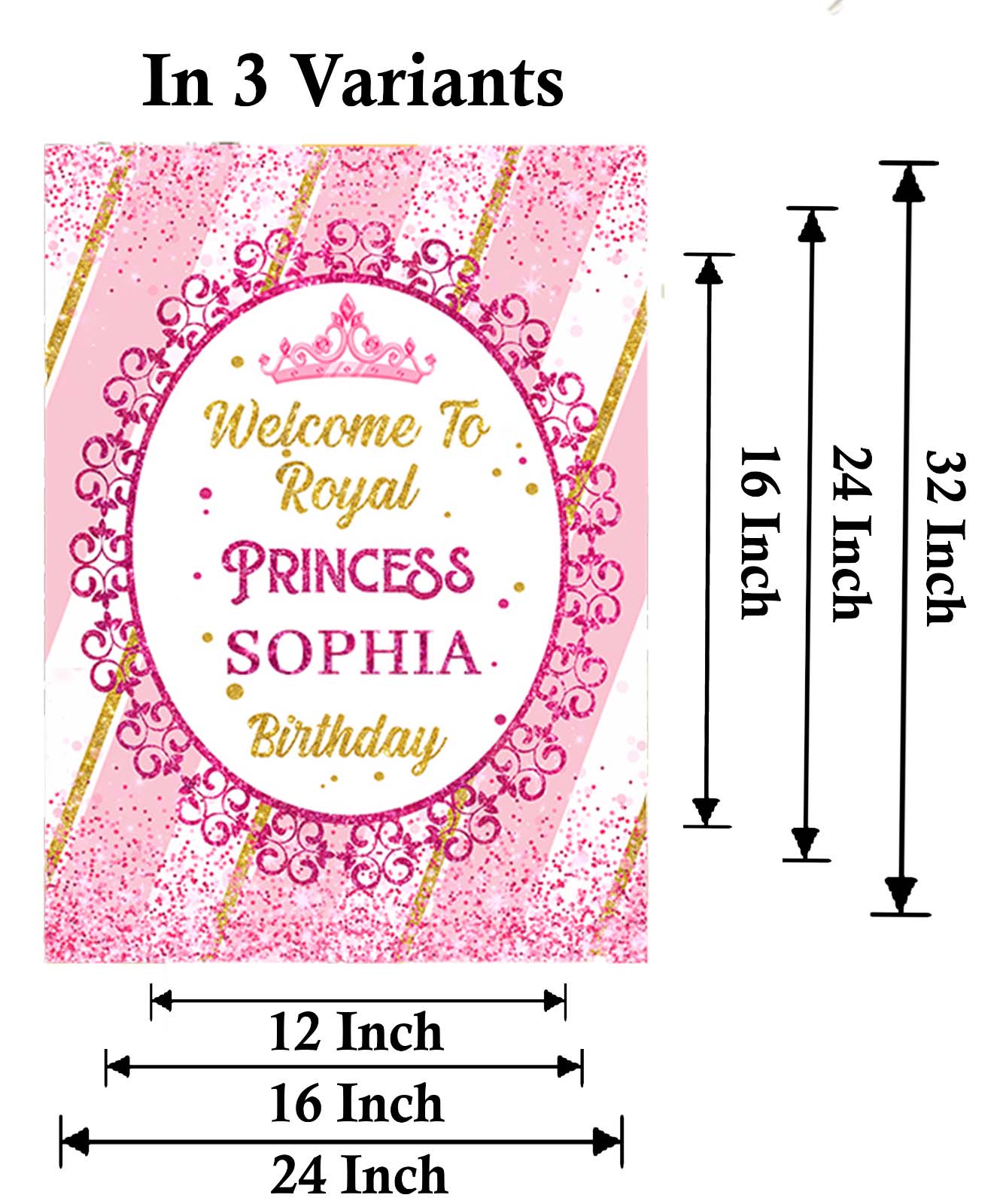 Princess Theme Birthday Party Yard Sign/Welcome Board.