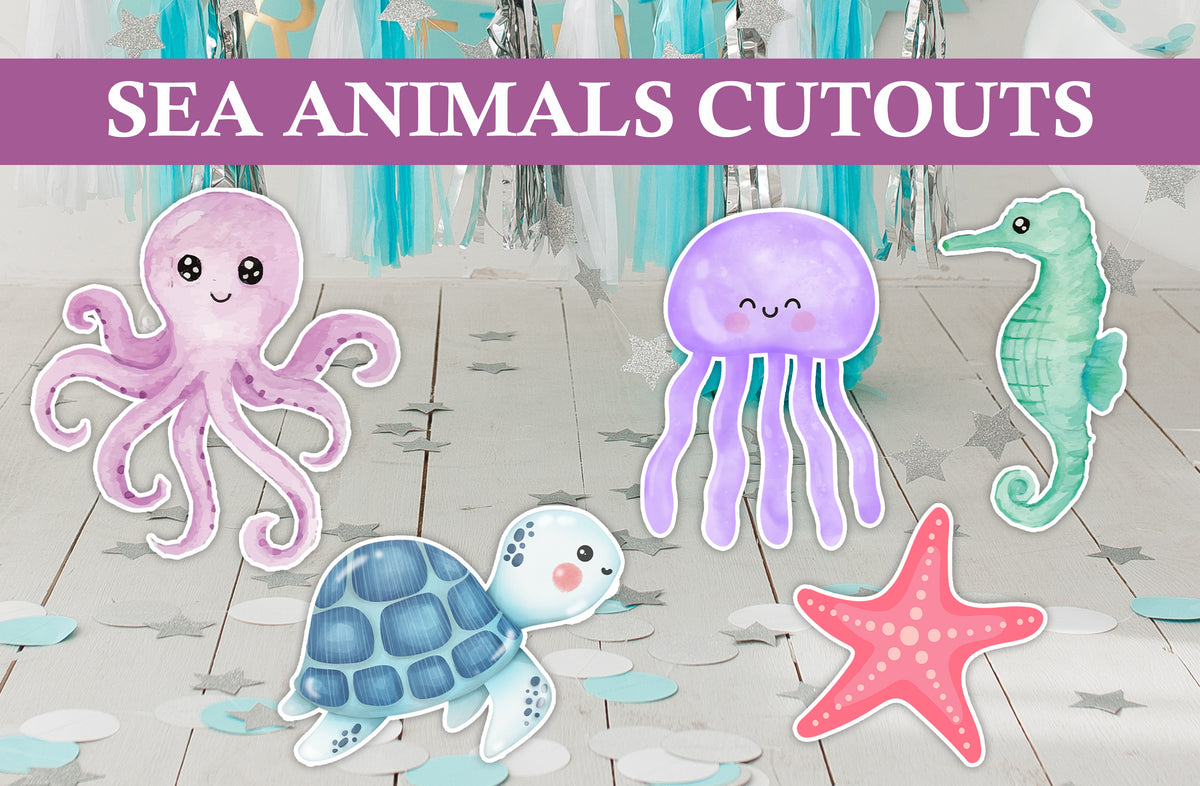 Sea Animals Theme Party Cutouts / Props