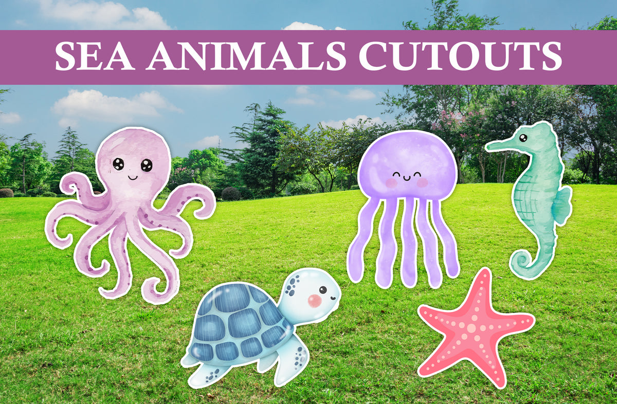 Sea Animals Theme Party Cutouts / Props