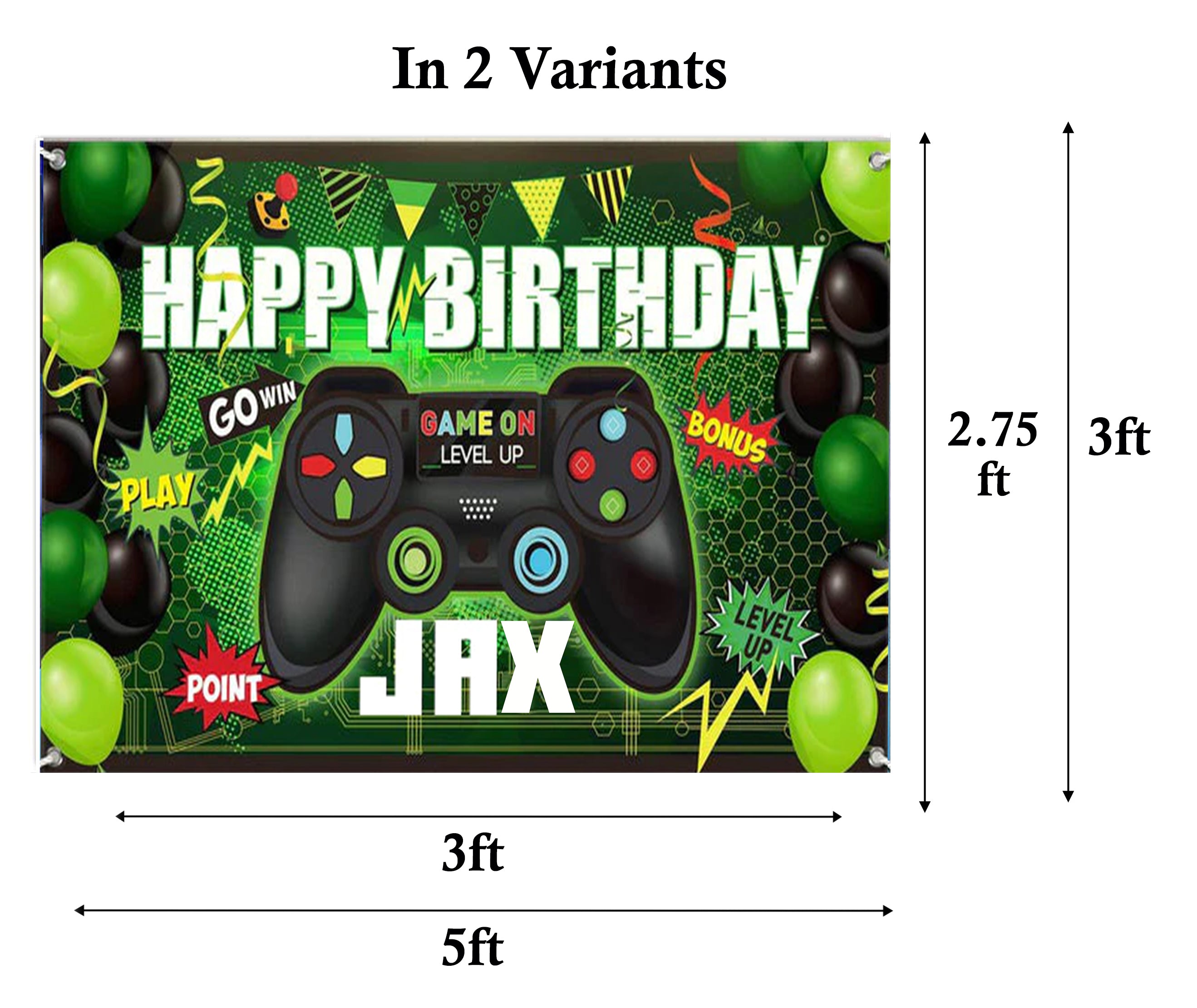 Gaming Birthday Party Personalized Backdrop.