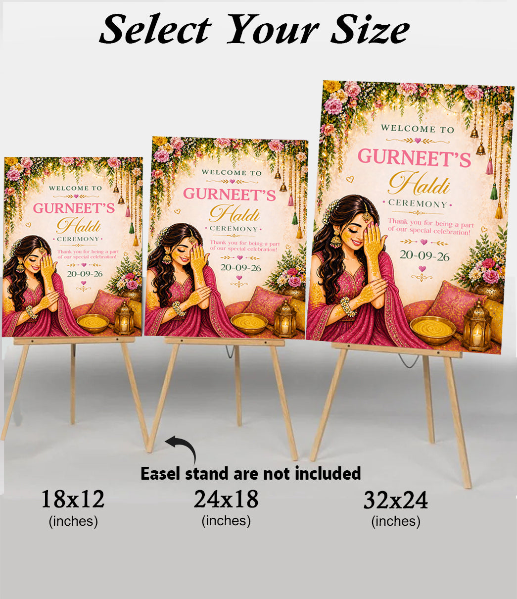 Haldi / Maiyan Ceremony Welcome Board for Decoration