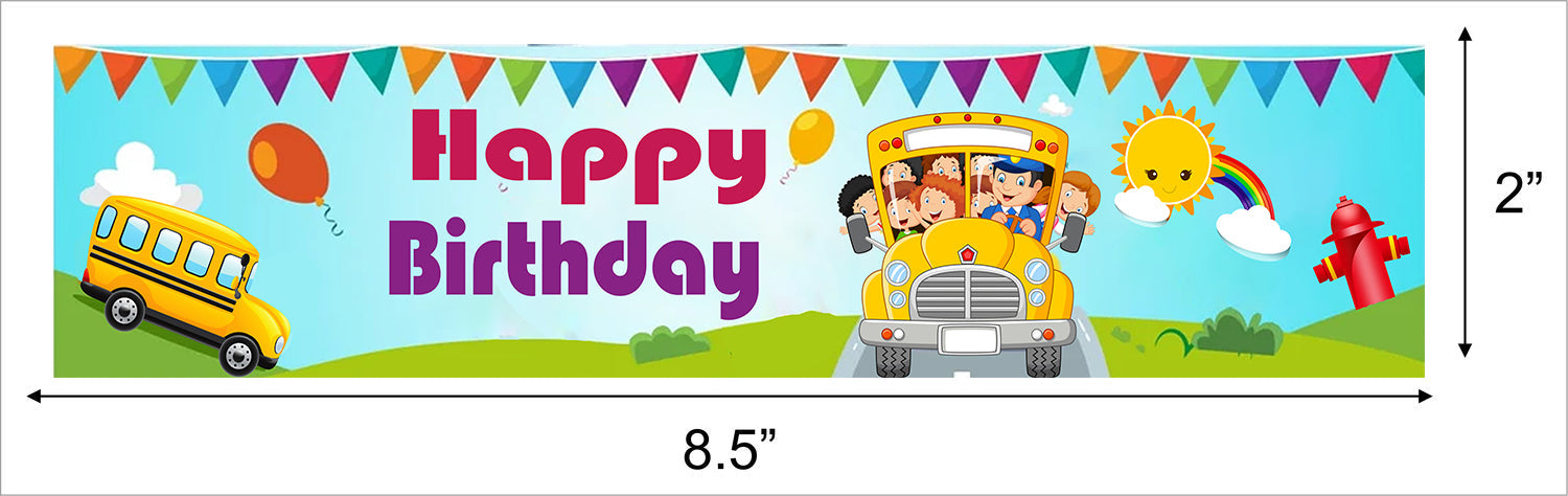Wheel On The Bus Theme Water Bottle Labels