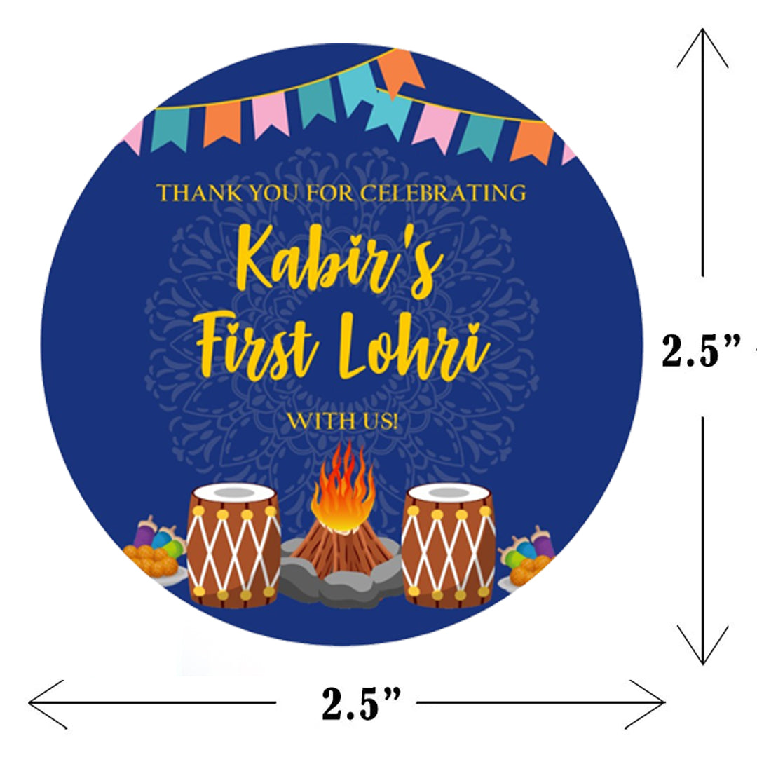 Lohri Party Thank You Tags/Stickers