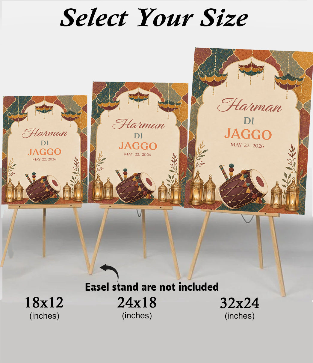 Jaggo Welcome Signage for Punjabi Wedding Decoration