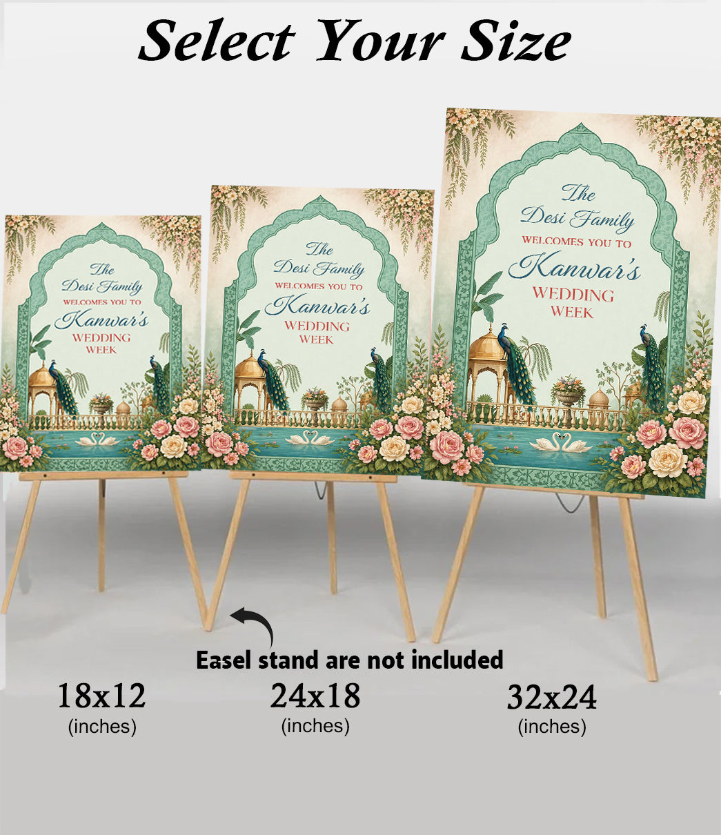 Indian Wedding Week Ceremony Welcome Board for Decoration