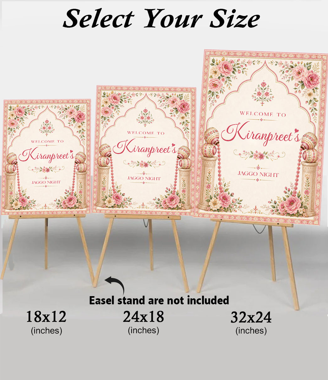 Jaggo Welcome Signage for Punjabi Wedding Decoration