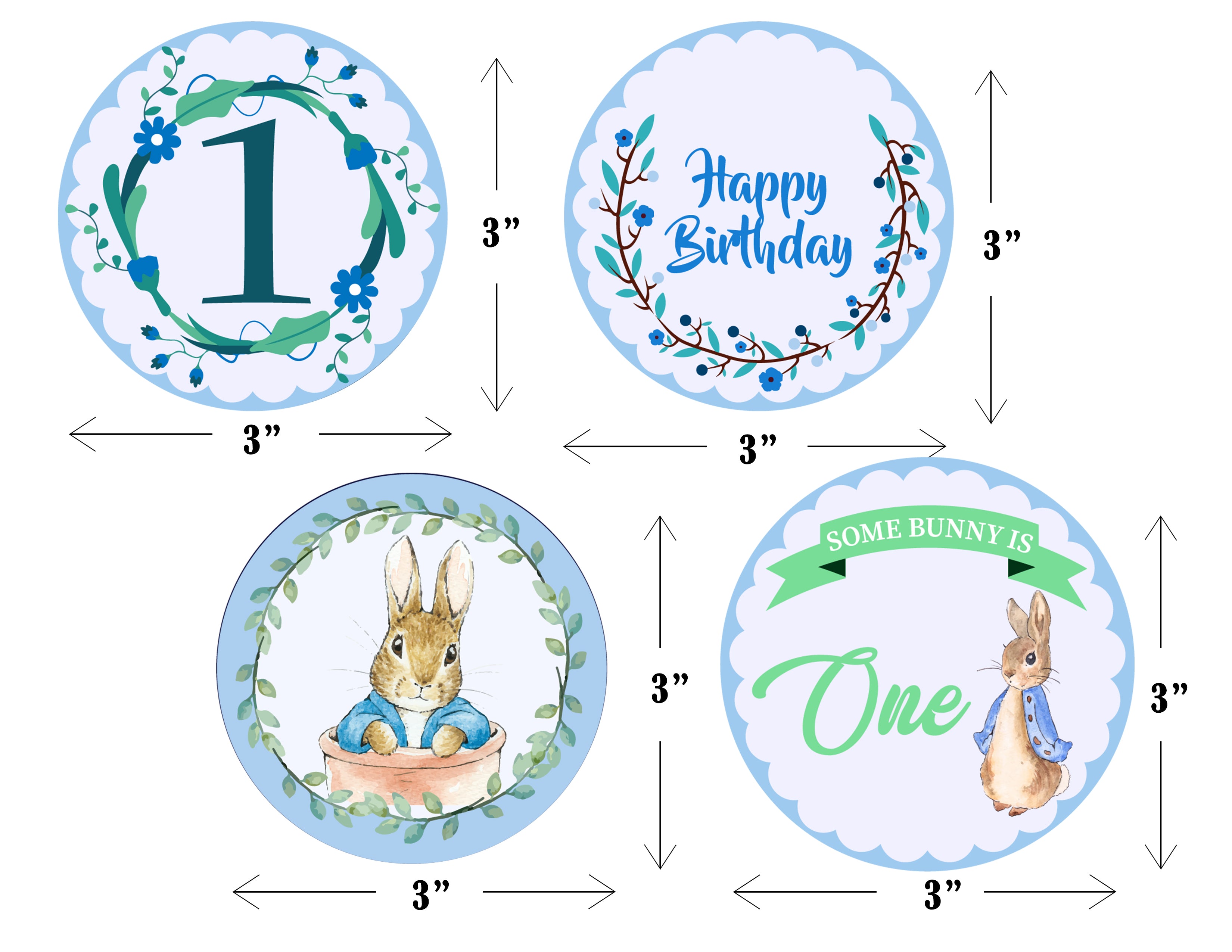Bunny Theme Birthday Party Paper Decorative Straws