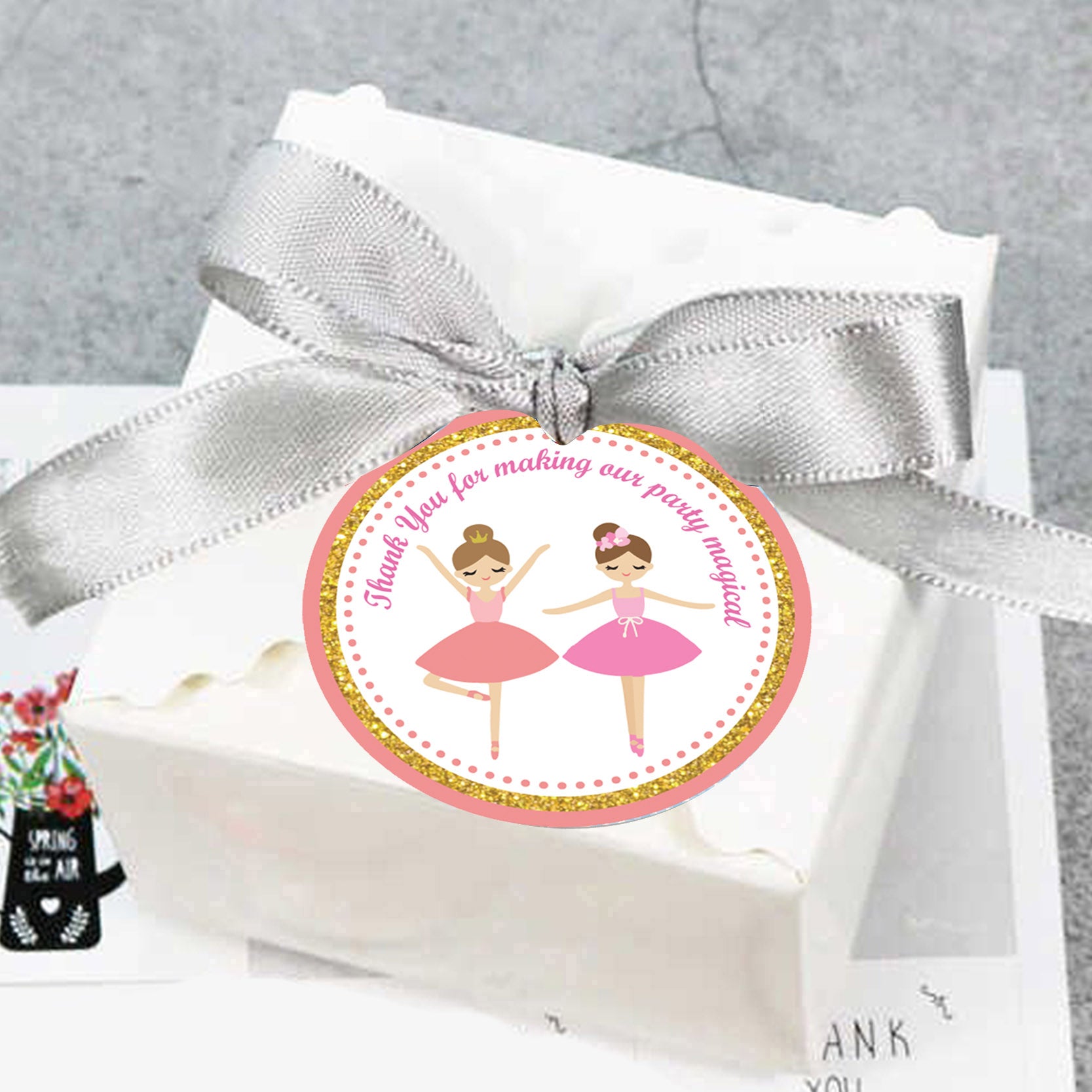 Twin Girls Birthday Birthday Party Thank You Tags/Return Gift tags