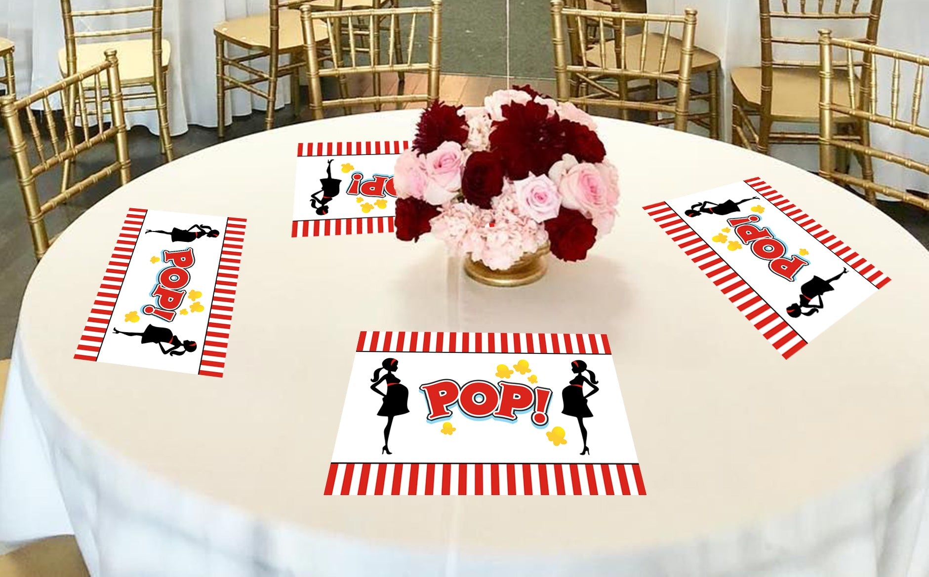 "Ready To Pop" Baby Shower Theme Table Mats for Decoration