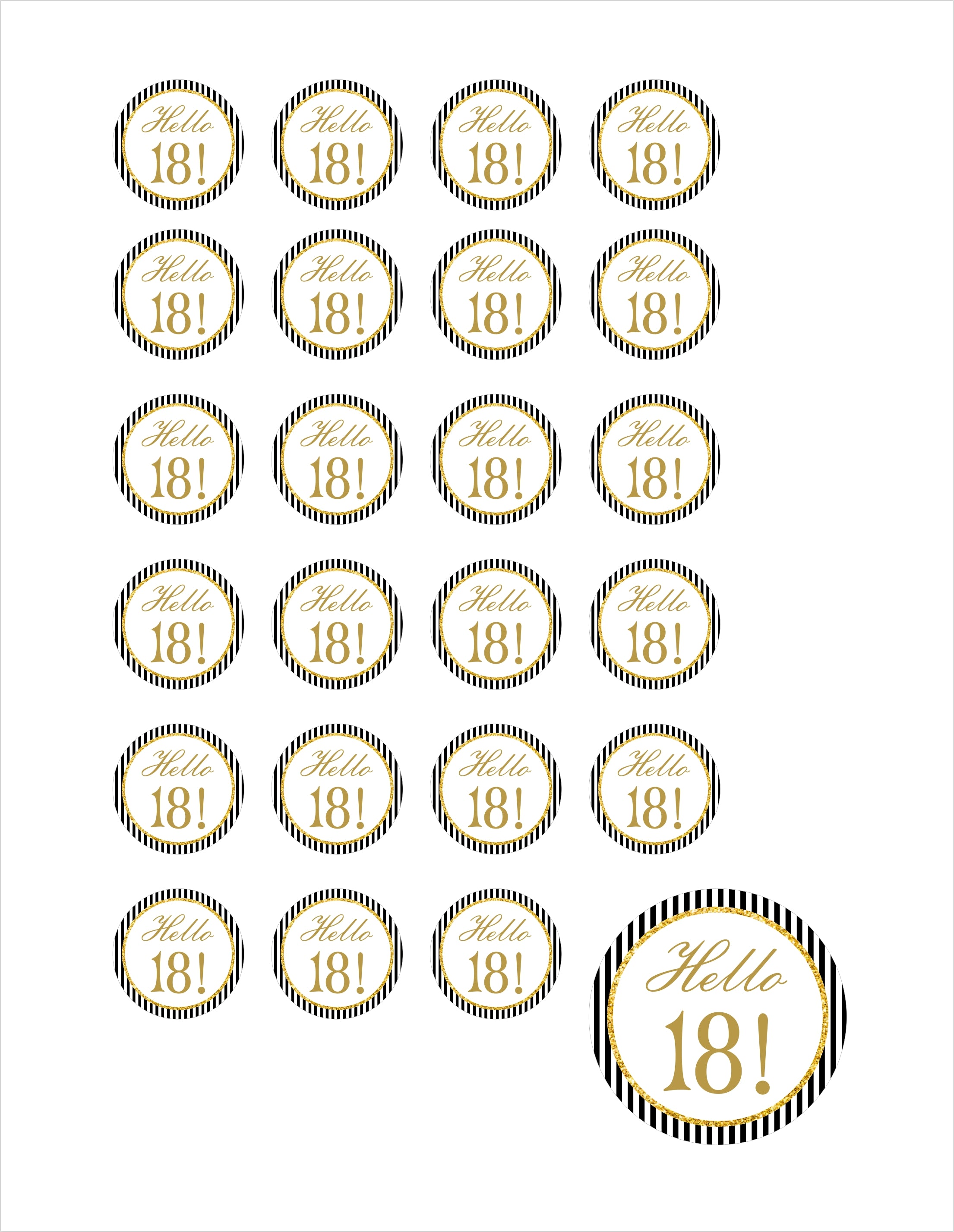 18th Birthday Party Thank You Tags/Return Gift tags