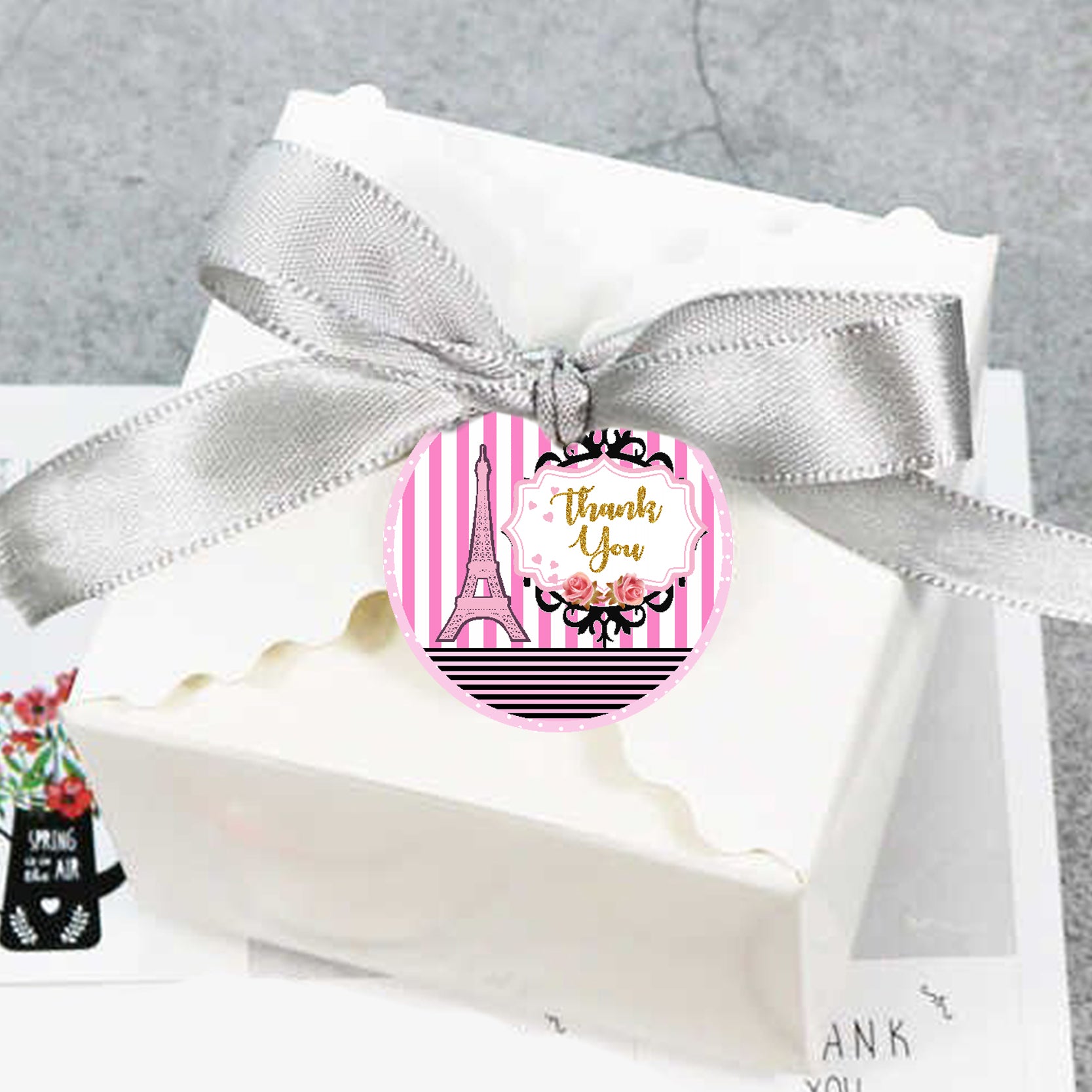 Paris Birthday Party Thank You Tags/Return Gift tags