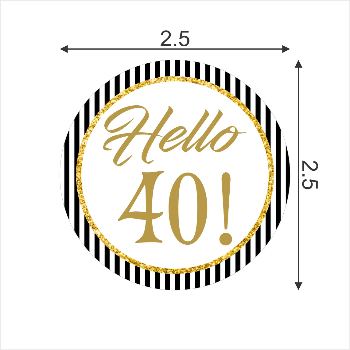 40th Birthday Party Thank You Tags/Return Gift tags