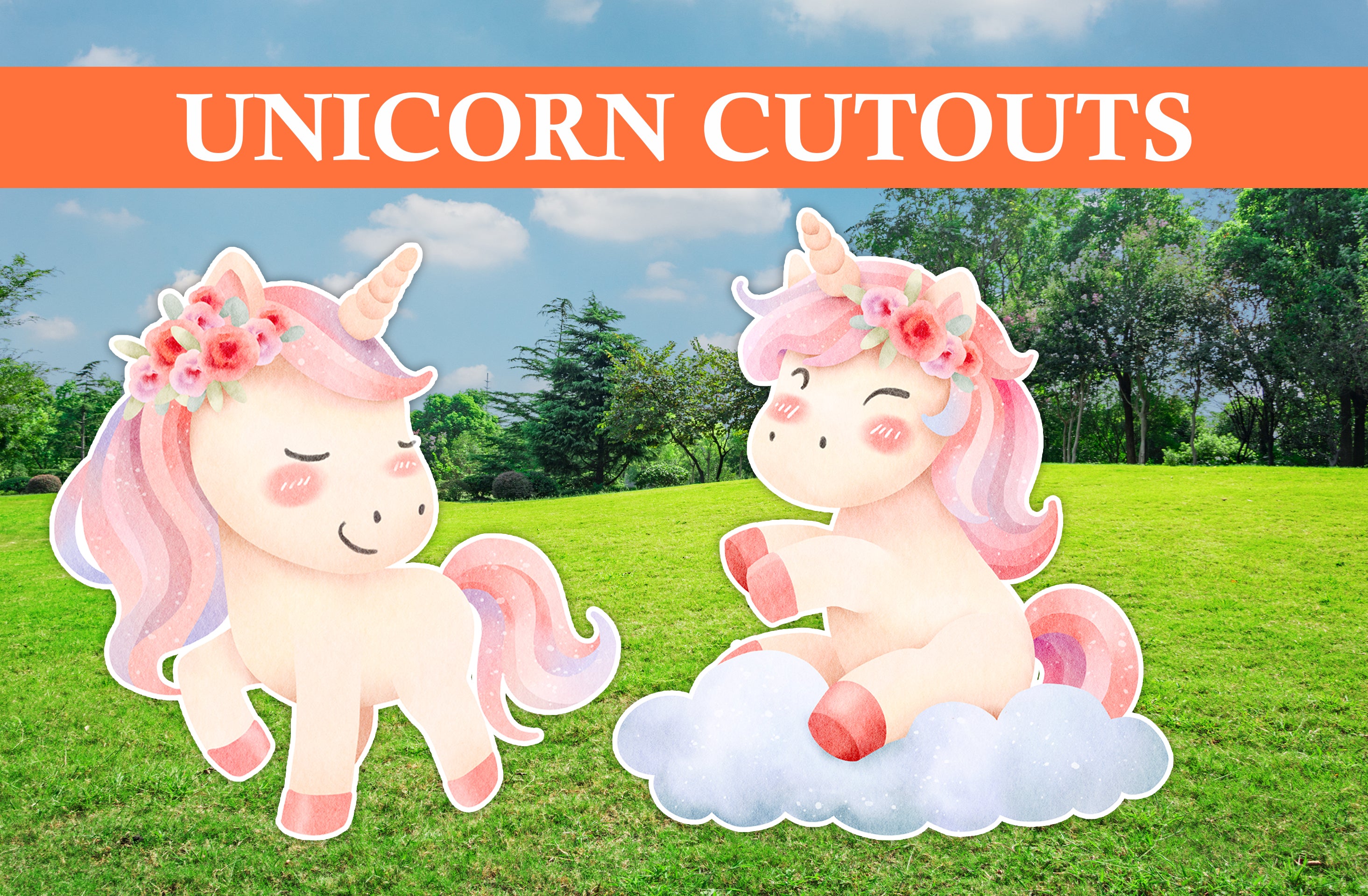 Unicorn Birthday Cutouts or Props