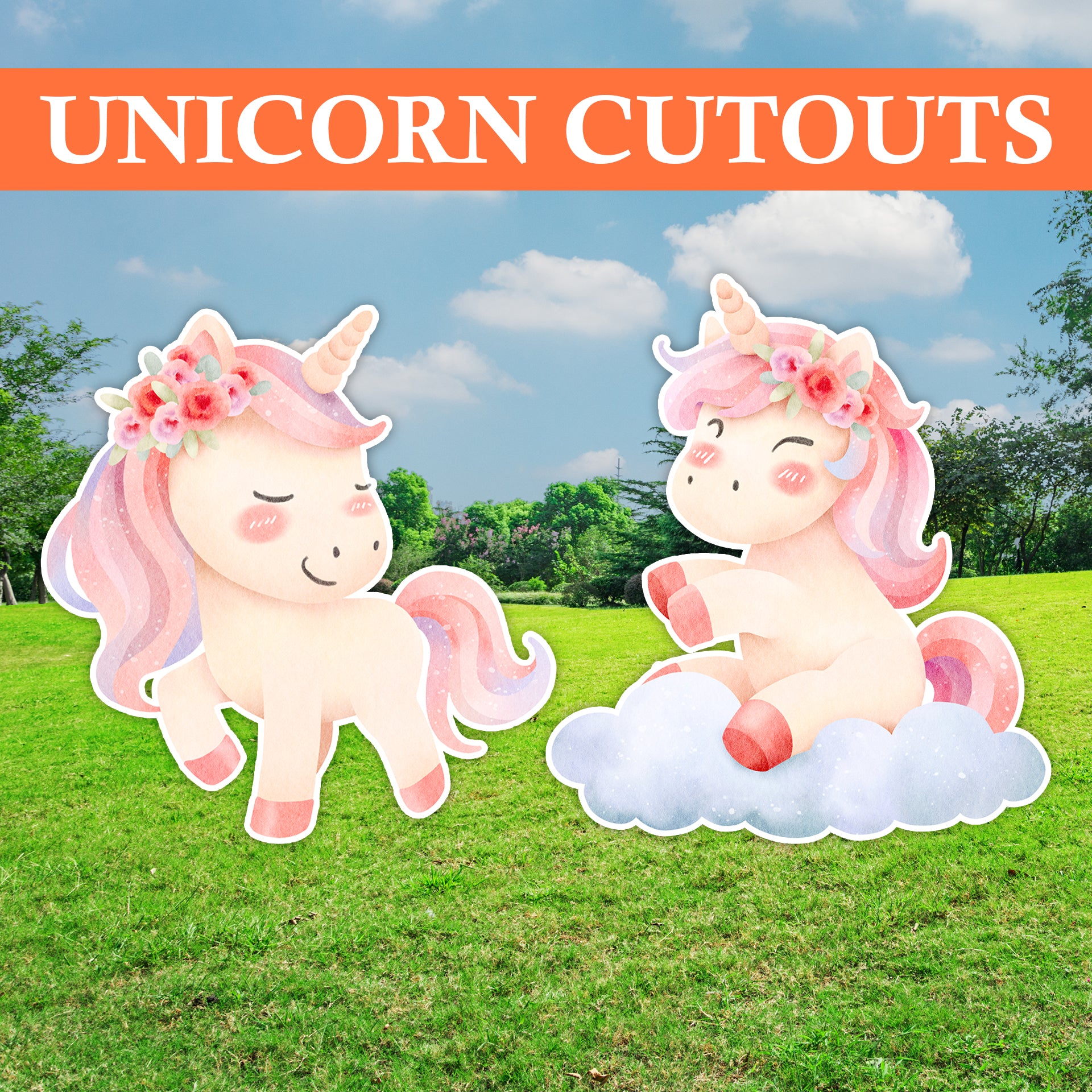 Unicorn Birthday Cutouts or Props