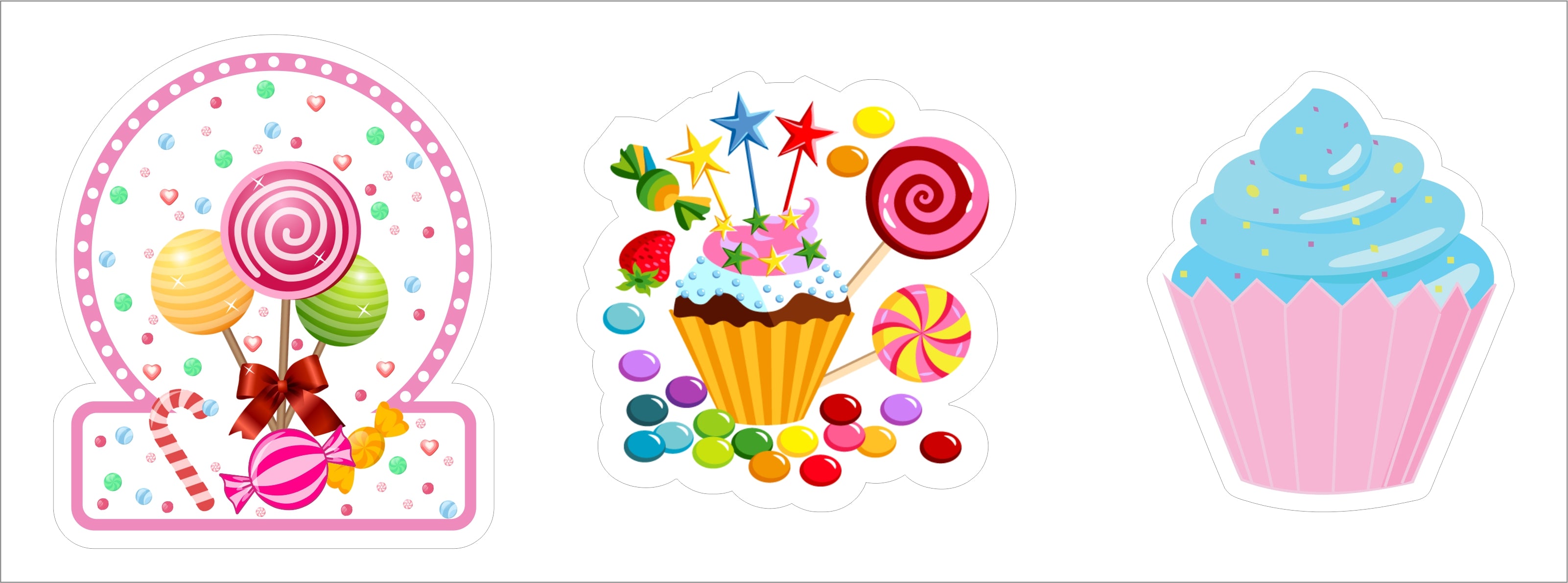 Candyland Birthday Party Cupcake Toppers for Decoration