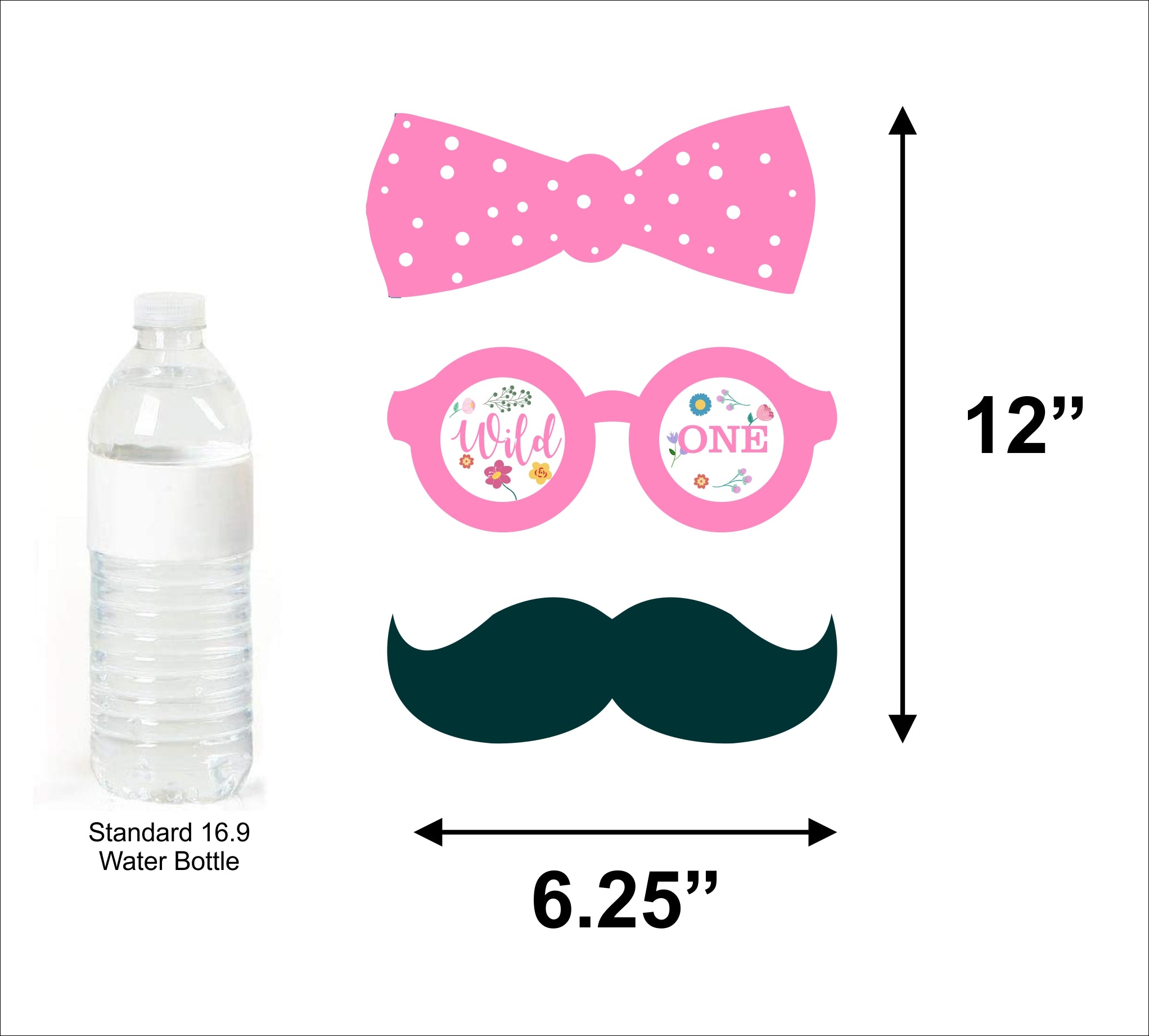 Wild One Birthday Party Photo Booth Props Kit