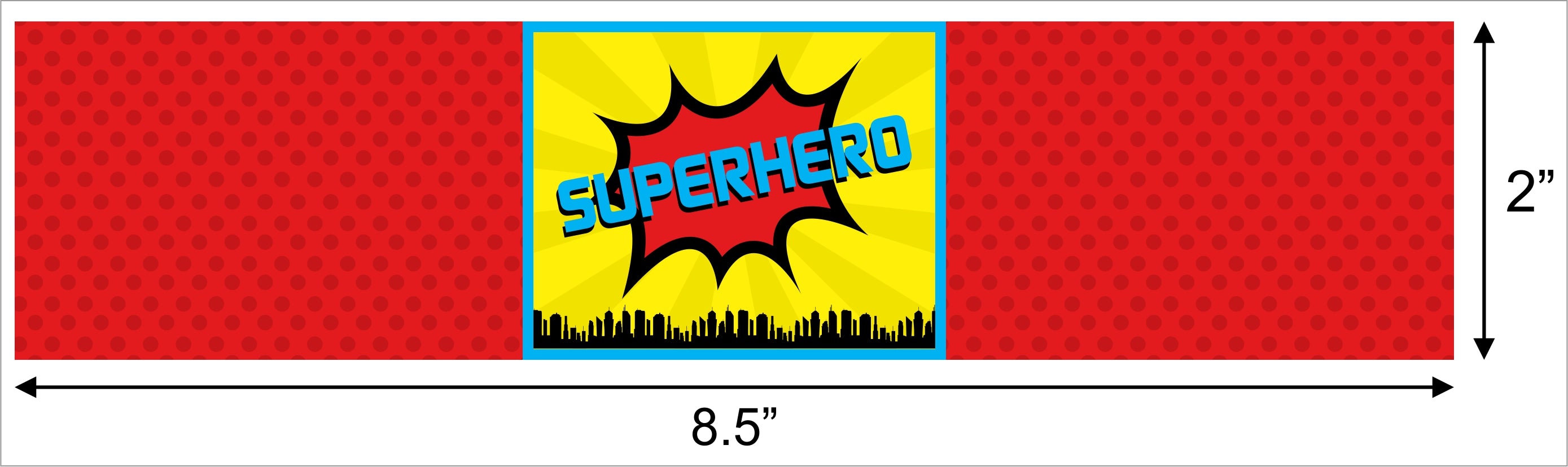 Super Hero Theme Water Bottle Labels