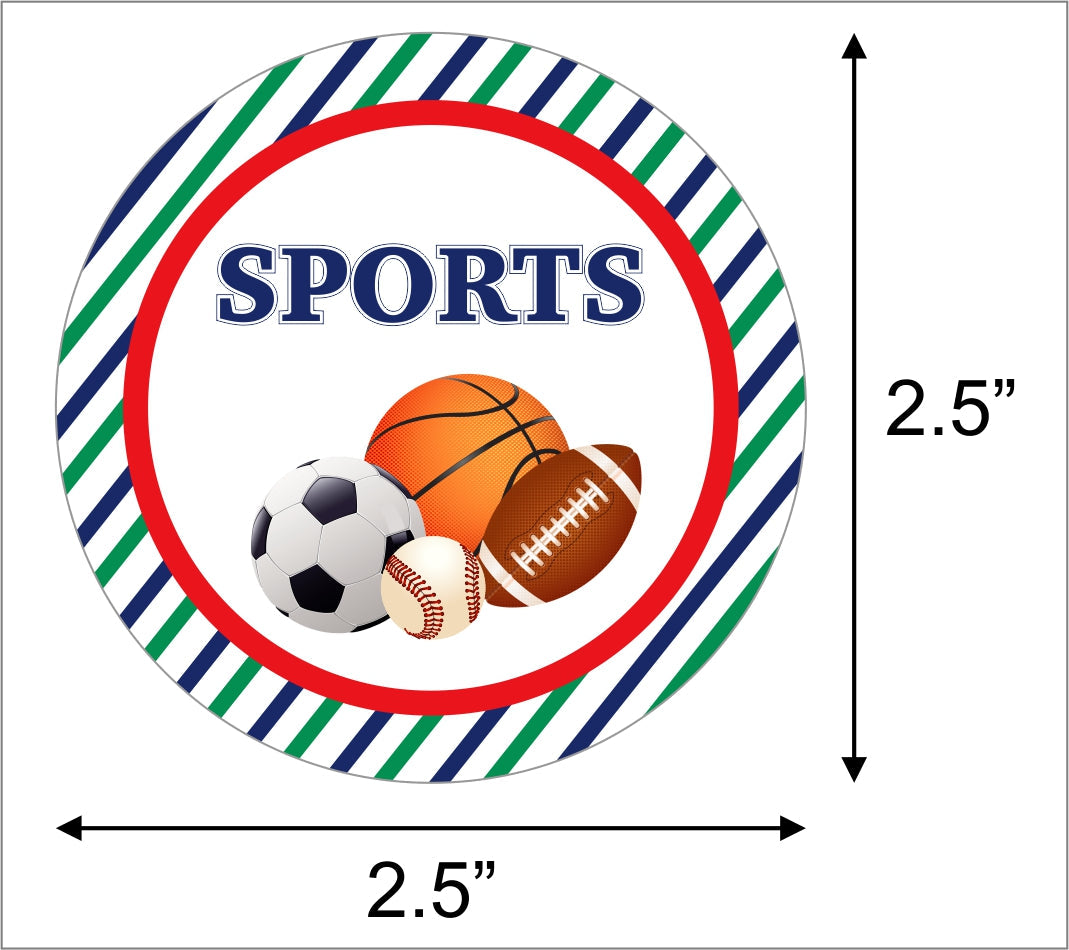 Sports Theme Birthday Party Thank You Tags/Return Gift tags