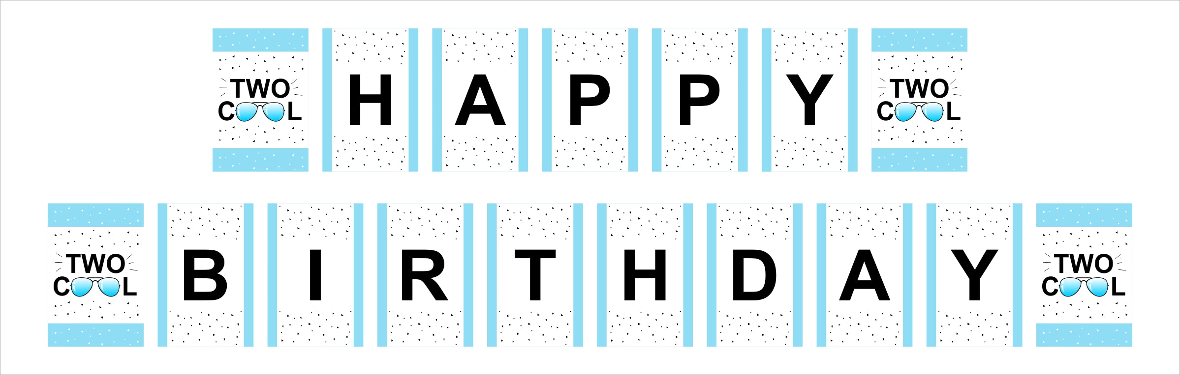 Two Cool Birthday Party Banner for Decoration