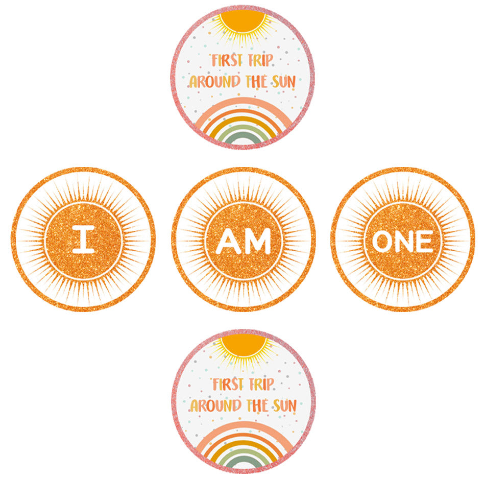 First Trip Around The Sun Theme "I Am One" Birthday Banner for Decoration