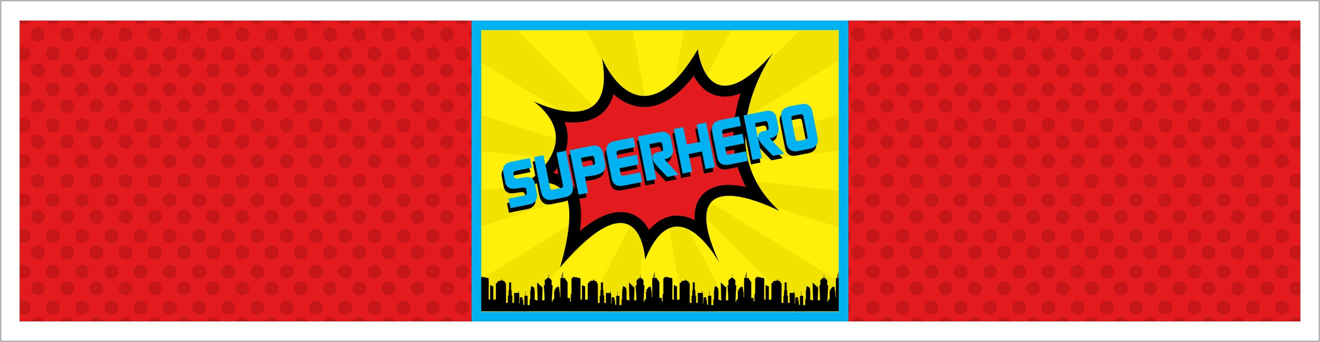 Super Hero Theme Water Bottle Labels