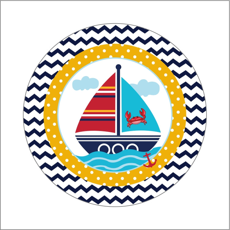 Nautical Ahoy Theme Birthday Party Thank You Tags/Return Gift tags
