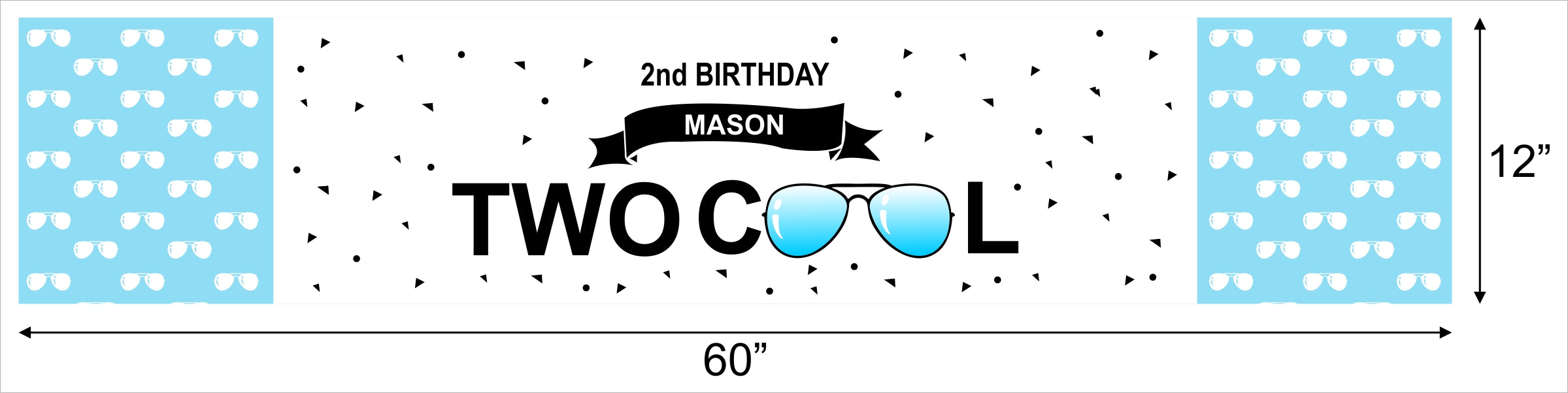 Two Cool Party Theme Party Long Banner for Decoration