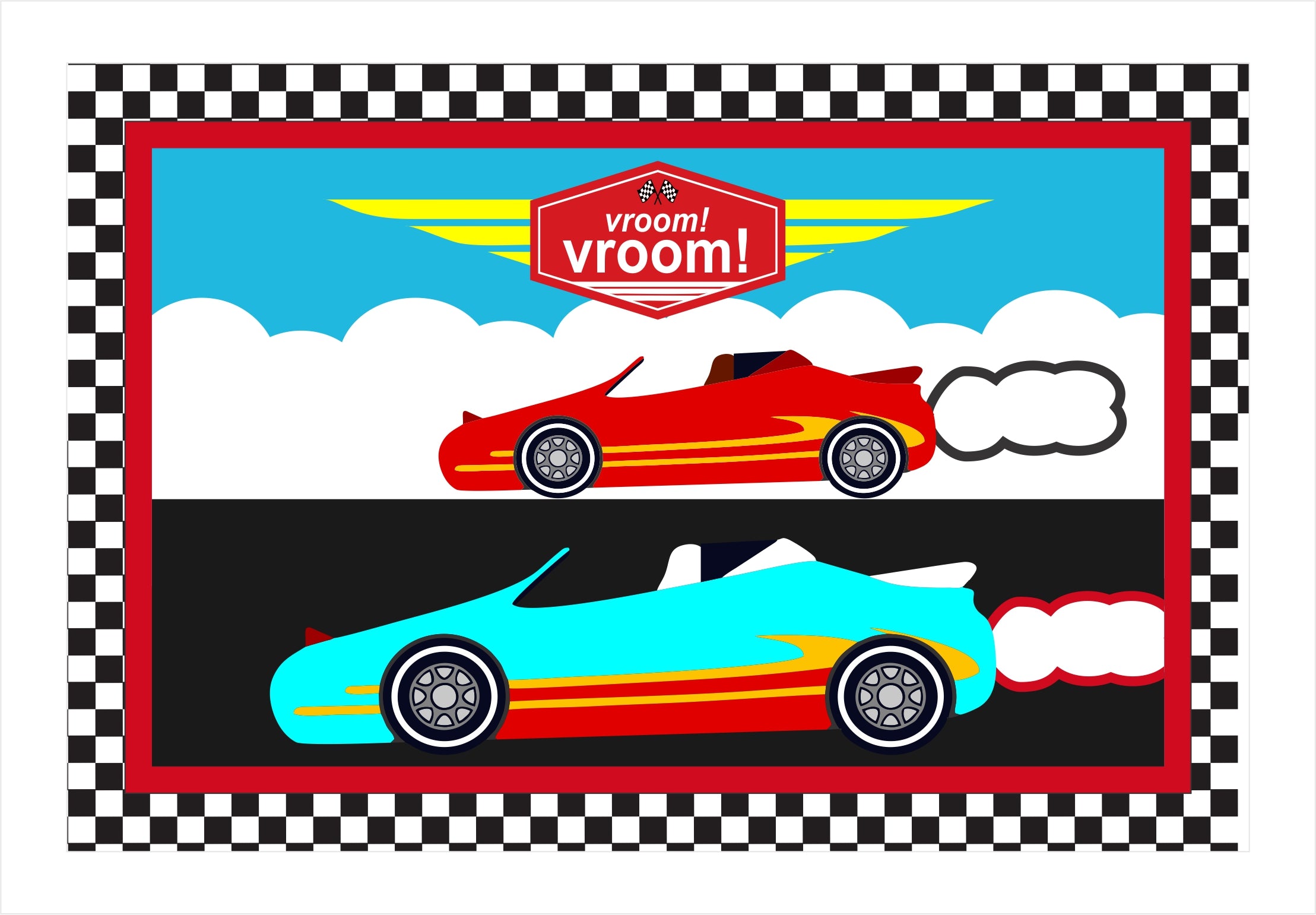 Racing Car Birthday Table Mats for Decoration