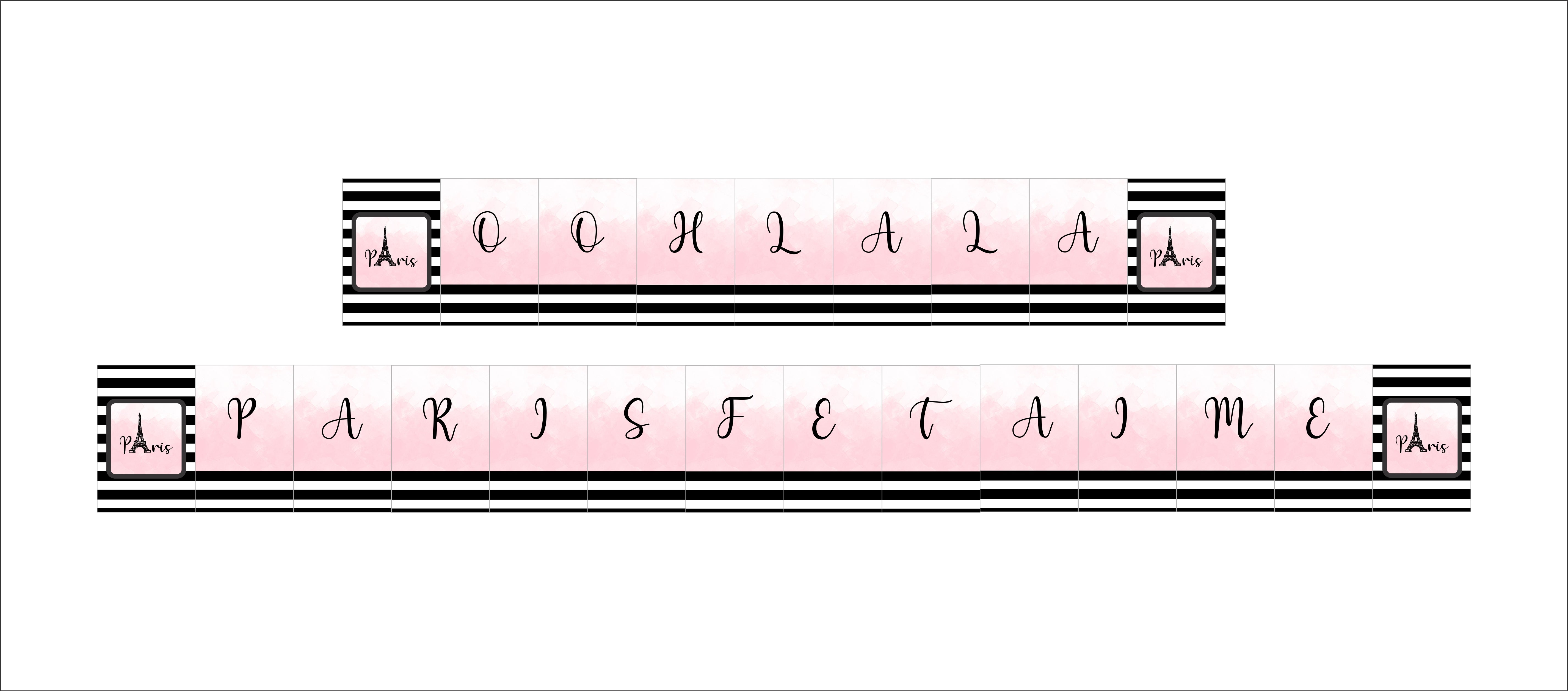 Paris Theme Birthday Party Banner for Decoration