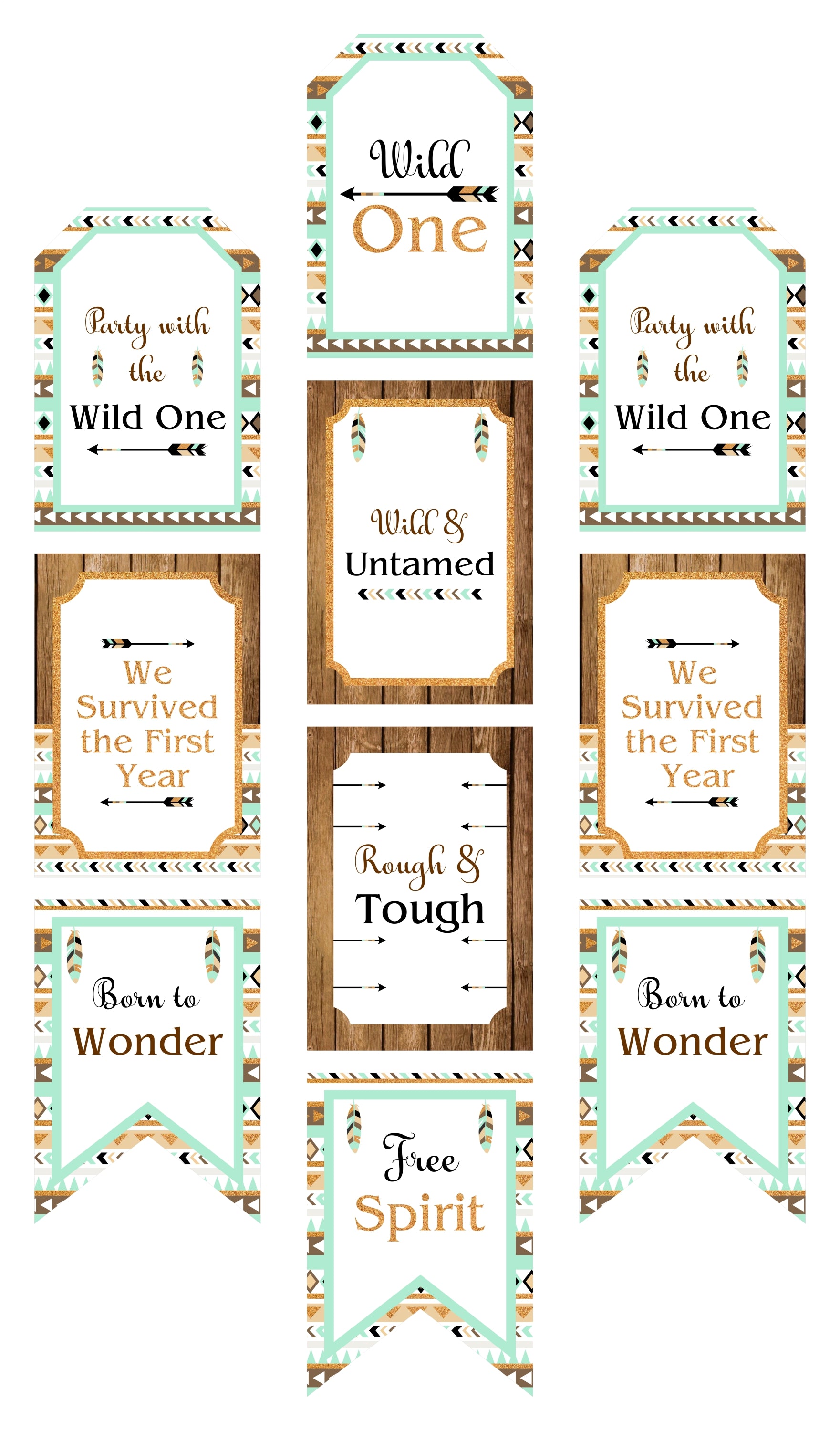 Wild One Theme Birthday Paper Door Banner/ Wall Decoration.