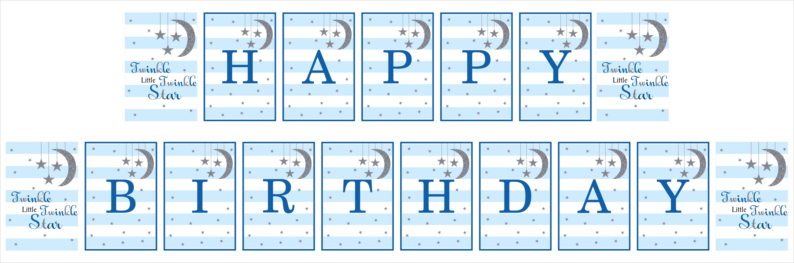 Twinkle Twinkle Little Star Theme Birthday Party Banner for Decoration
