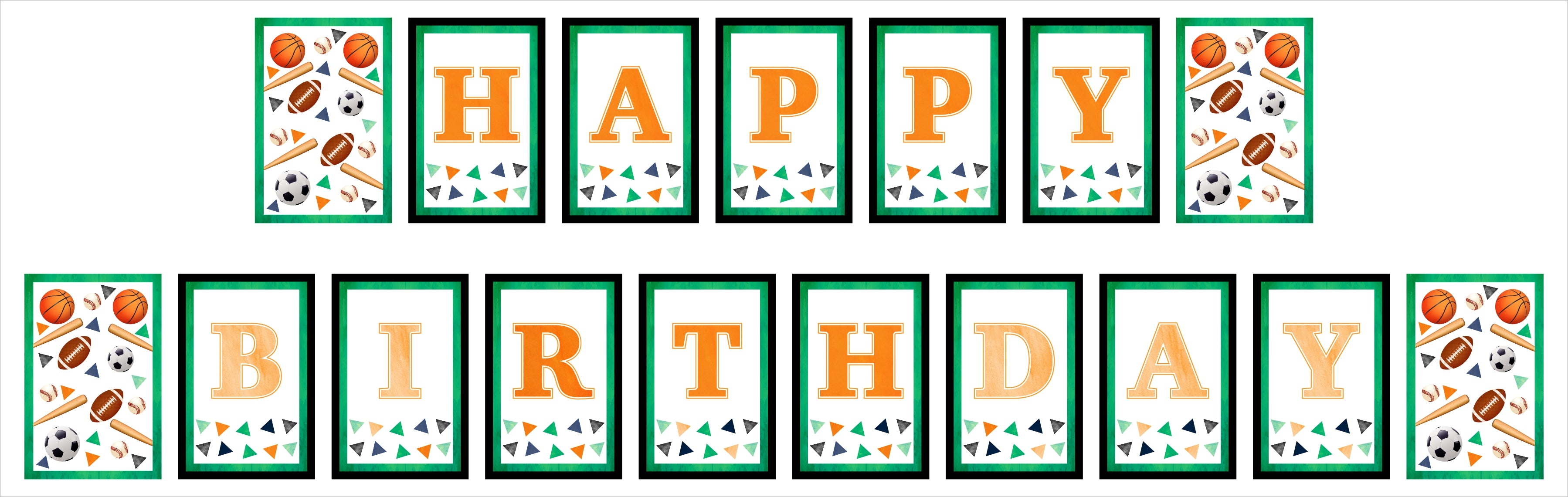 Sports Theme Birthday Party Banner for Decoration
