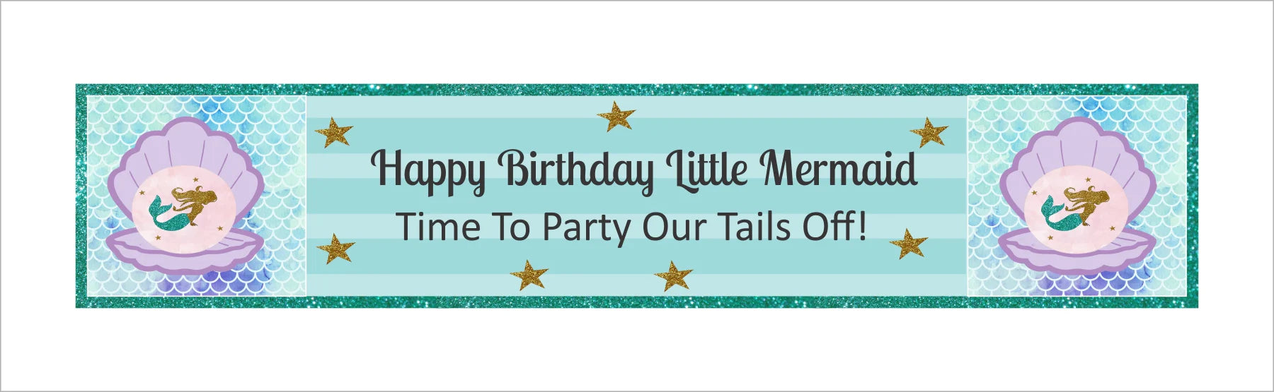 Mermaid Birthday Party Long Banner for Decoration