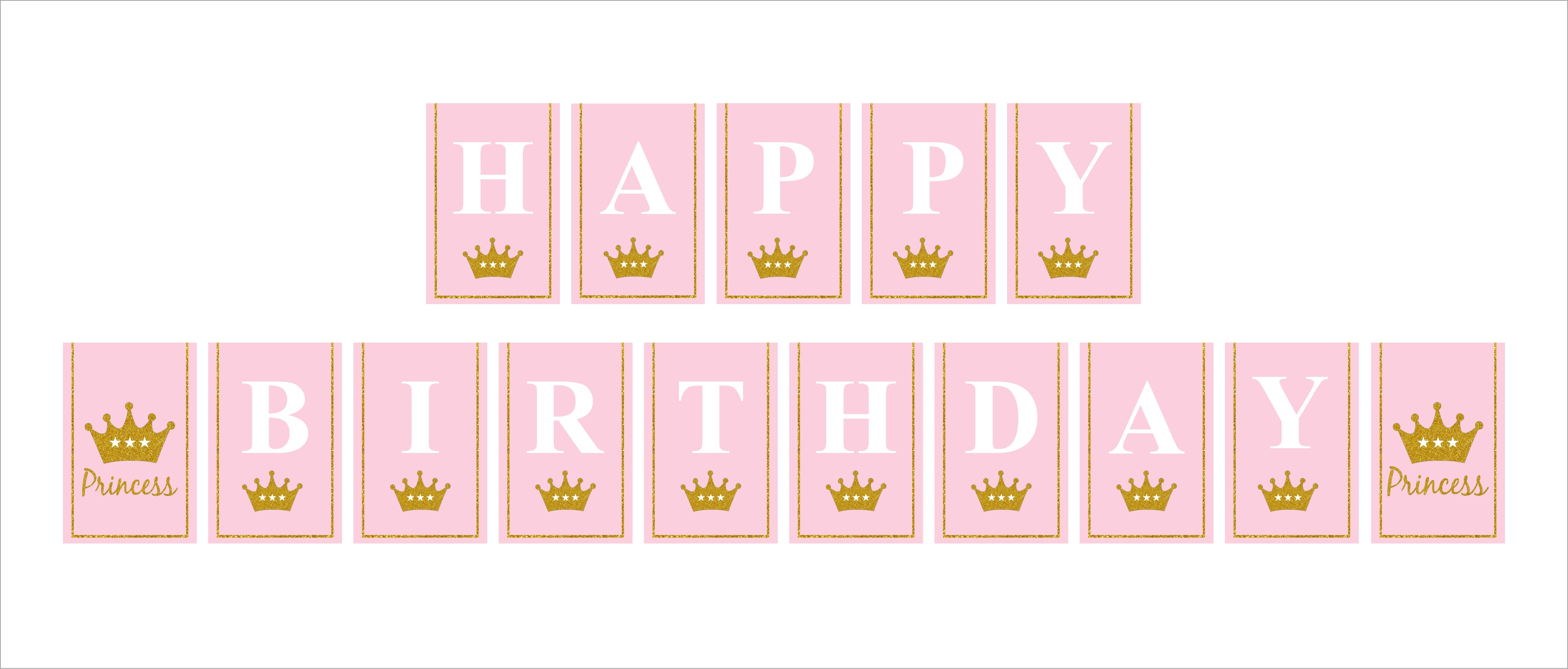 Princess Theme Birthday Party Banner for Decoration