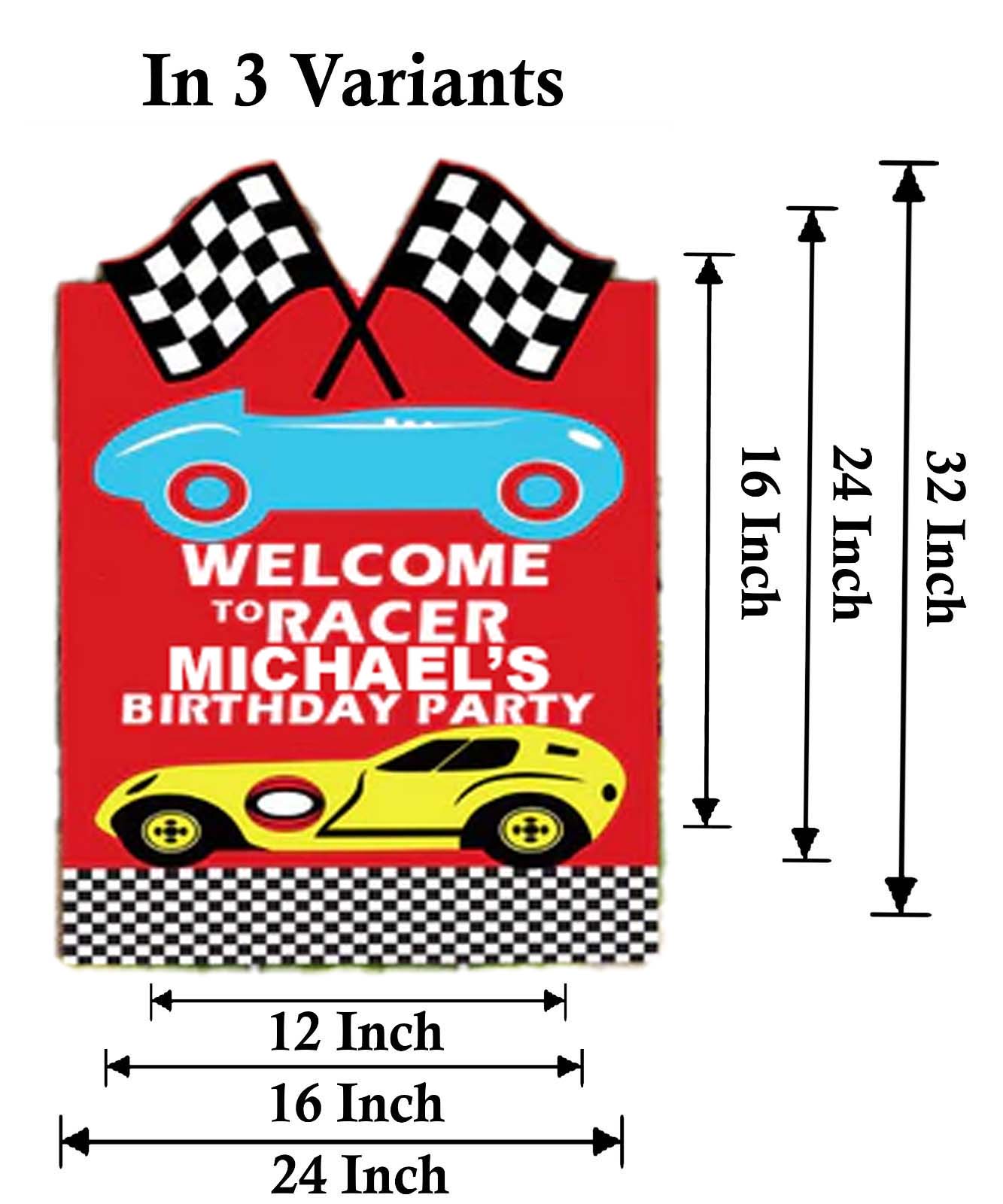 Racing Car Theme Birthday Party Yard Sign/Welcome Board