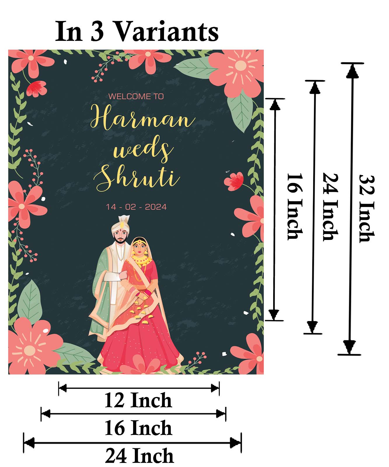 Indian Wedding Ceremony Welcome Board Sign for Decoration