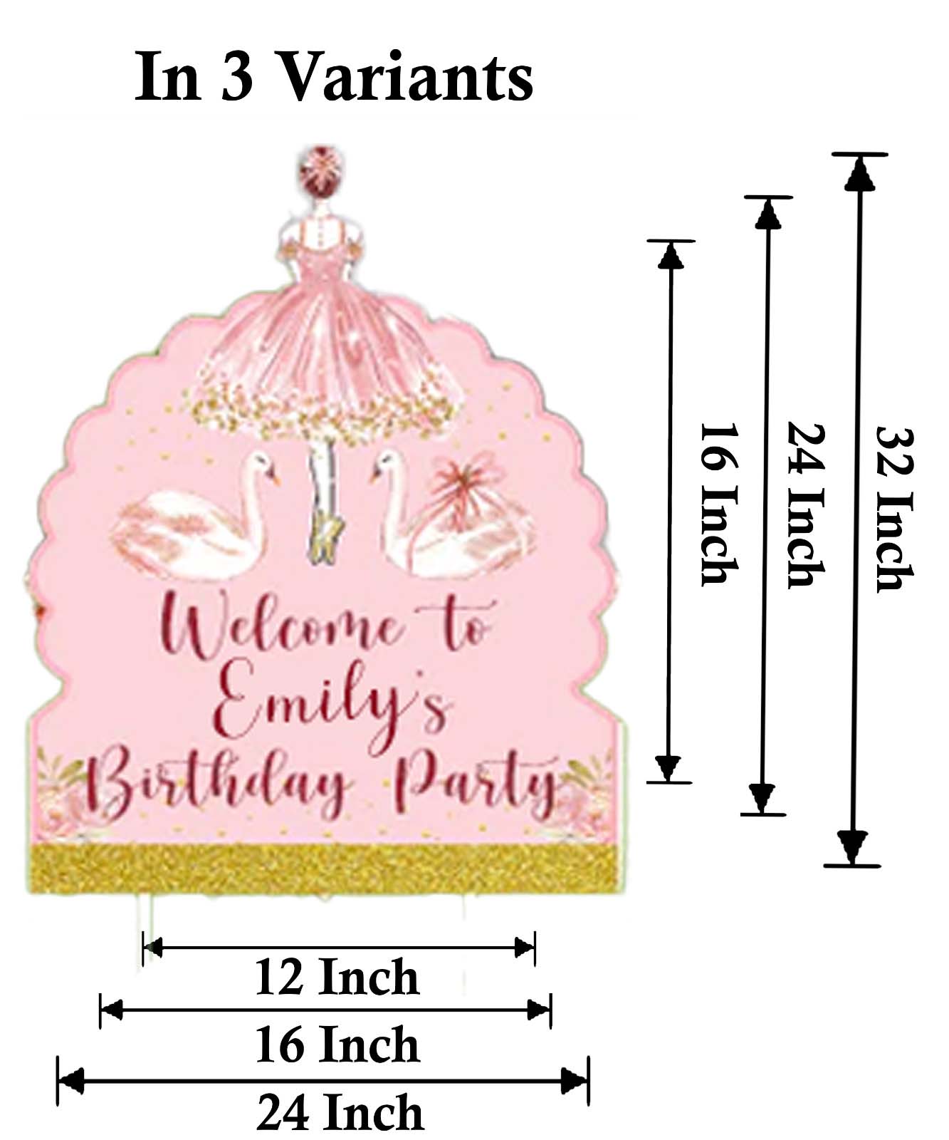 Ballerina Theme Birthday Party Yard Sign/Welcome Board.