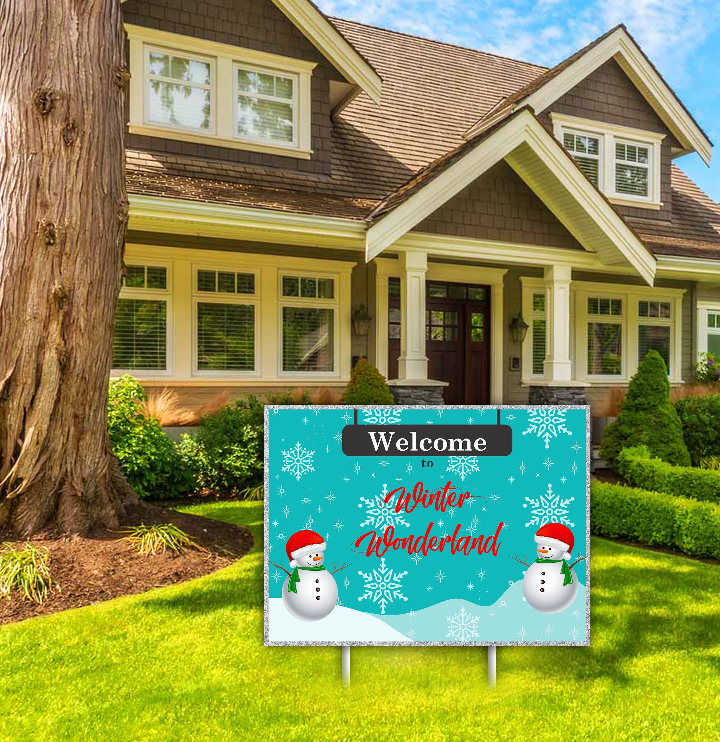 Winter Wonderland Theme Birthday Party Yard Sign/Welcome Board.